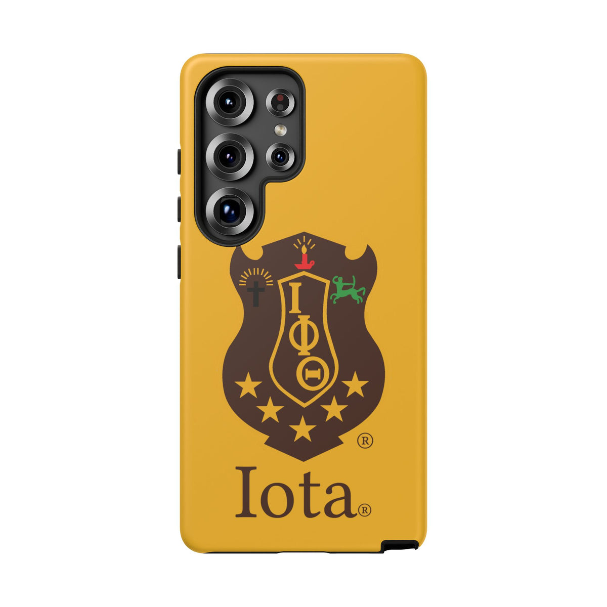 Iota Sorority Shield Phone Case — Greek Letter Tough Case (Yellow)