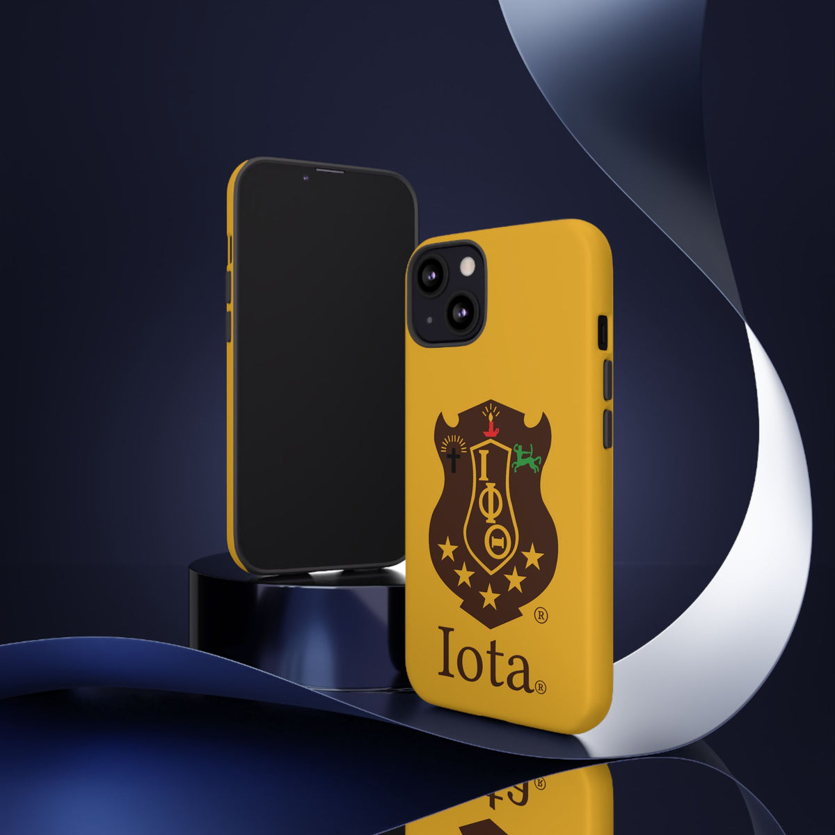 Iota Sorority Shield Phone Case — Greek Letter Tough Case (Yellow)