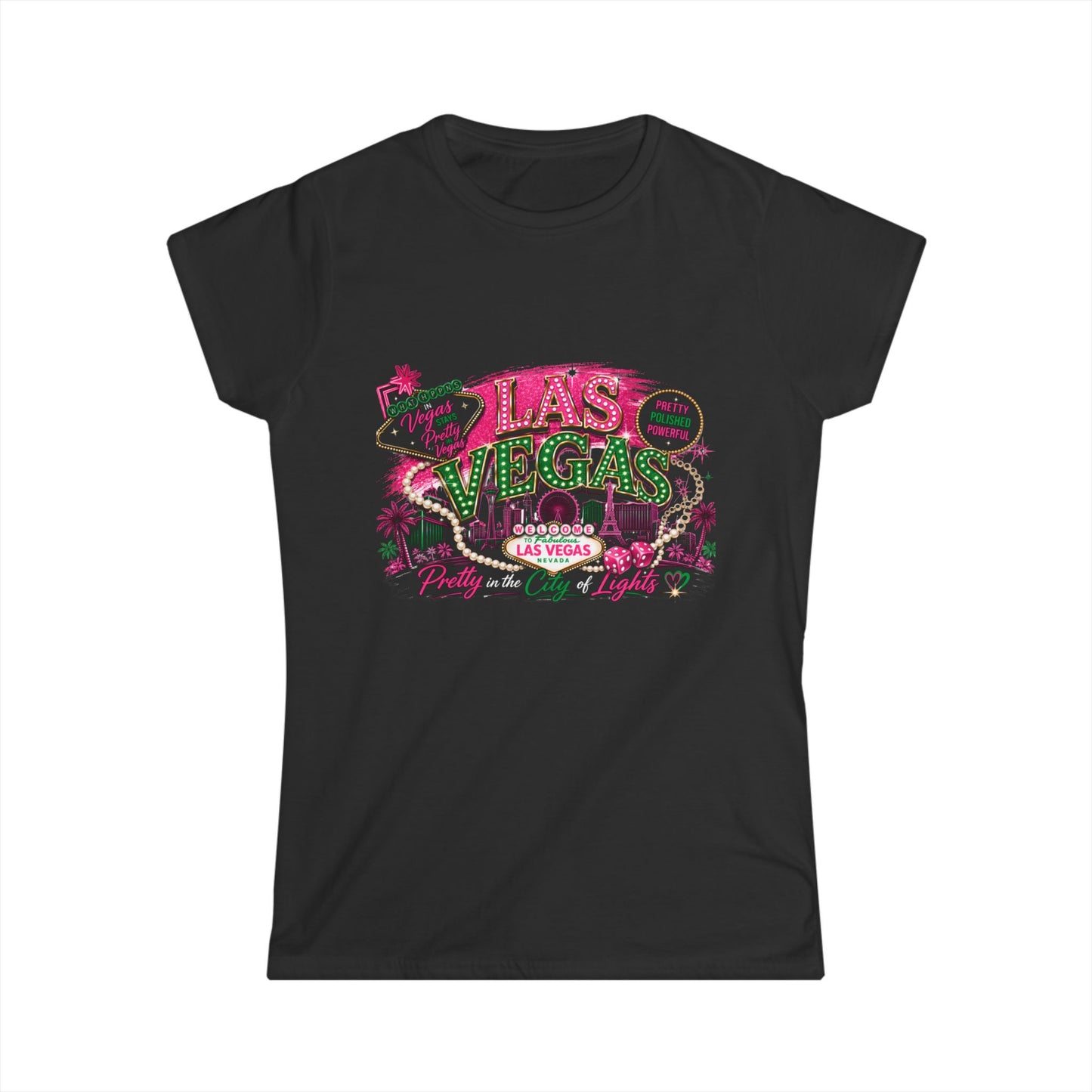 Las Vegas Sign Women's Tee - Retro Neon Vegas Vacation T-Shirt