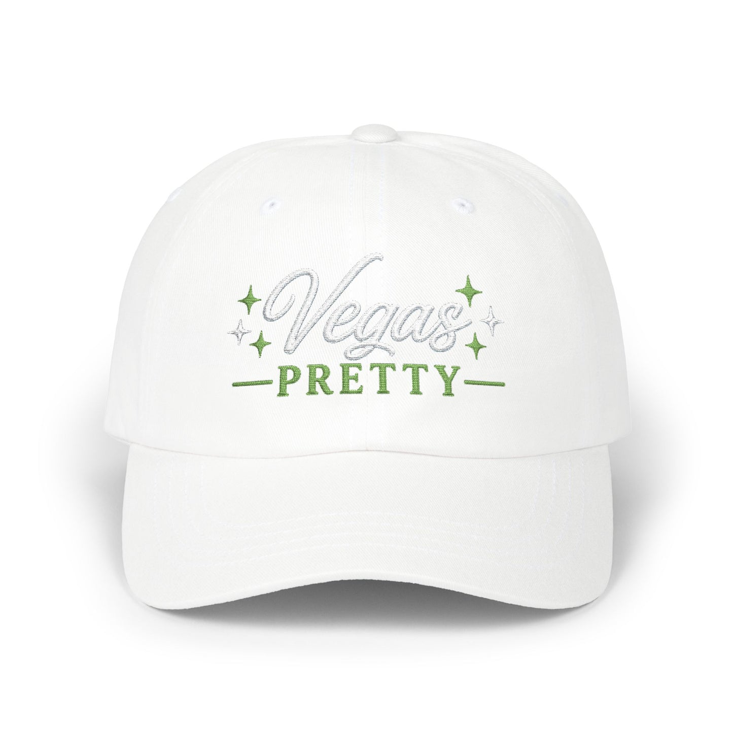 Vegas Pretty Dad Hat – Soft Pink Adjustable Baseball Cap with DTF Print | Women’s Vegas Trip Hat, Girls Weekend & Bachelorette Outfit