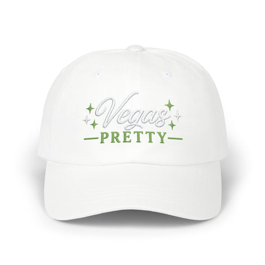 Vegas Pretty Dad Hat – Soft Pink Adjustable Baseball Cap with DTF Print | Women’s Vegas Trip Hat, Girls Weekend & Bachelorette Outfit