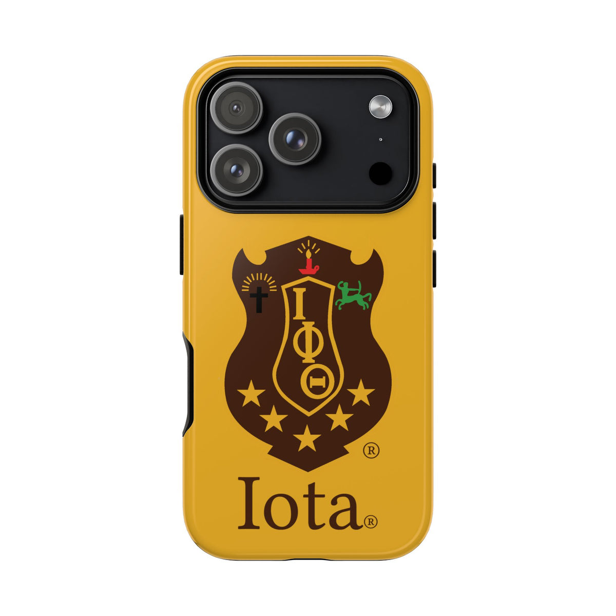 Iota Sorority Shield Phone Case — Greek Letter Tough Case (Yellow)