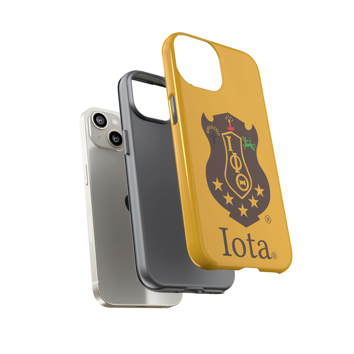 Iota Sorority Shield Phone Case — Greek Letter Tough Case (Yellow)