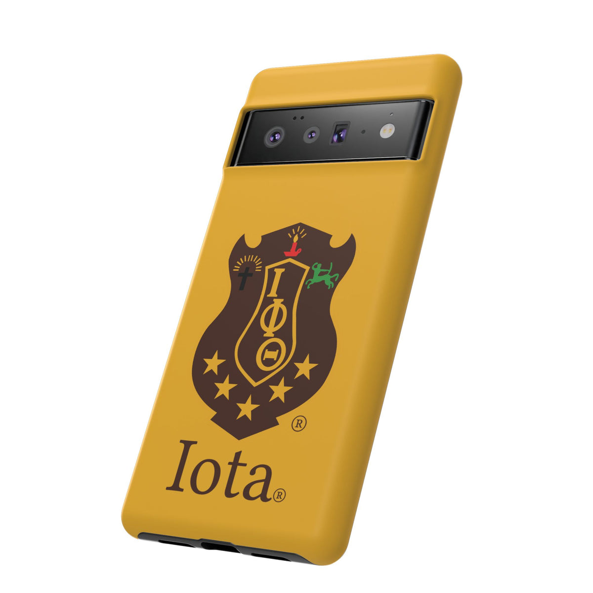Iota Sorority Shield Phone Case — Greek Letter Tough Case (Yellow)