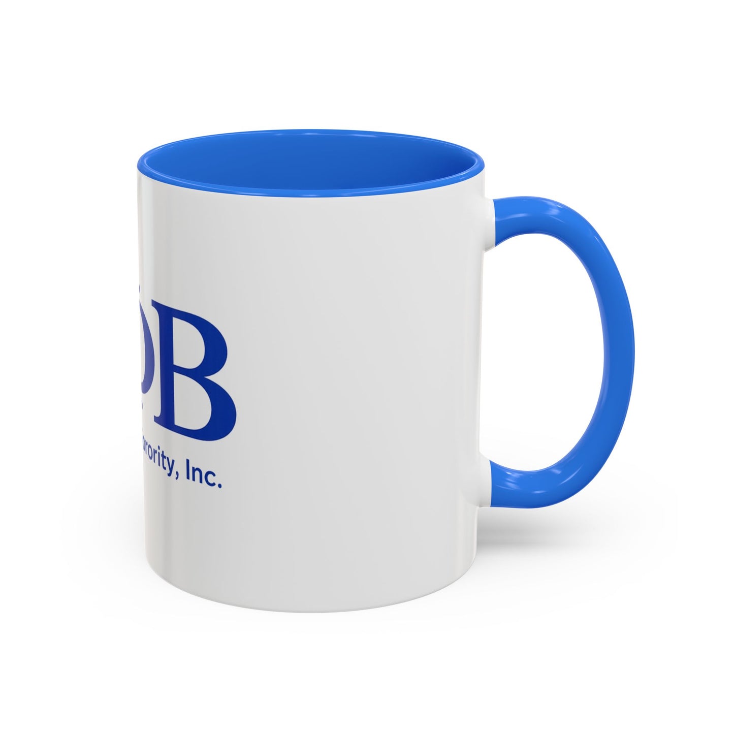 Zeta Phi Beta Sorority Blue Logo Mug — 11oz & 15oz Color-Accent Coffee Cup