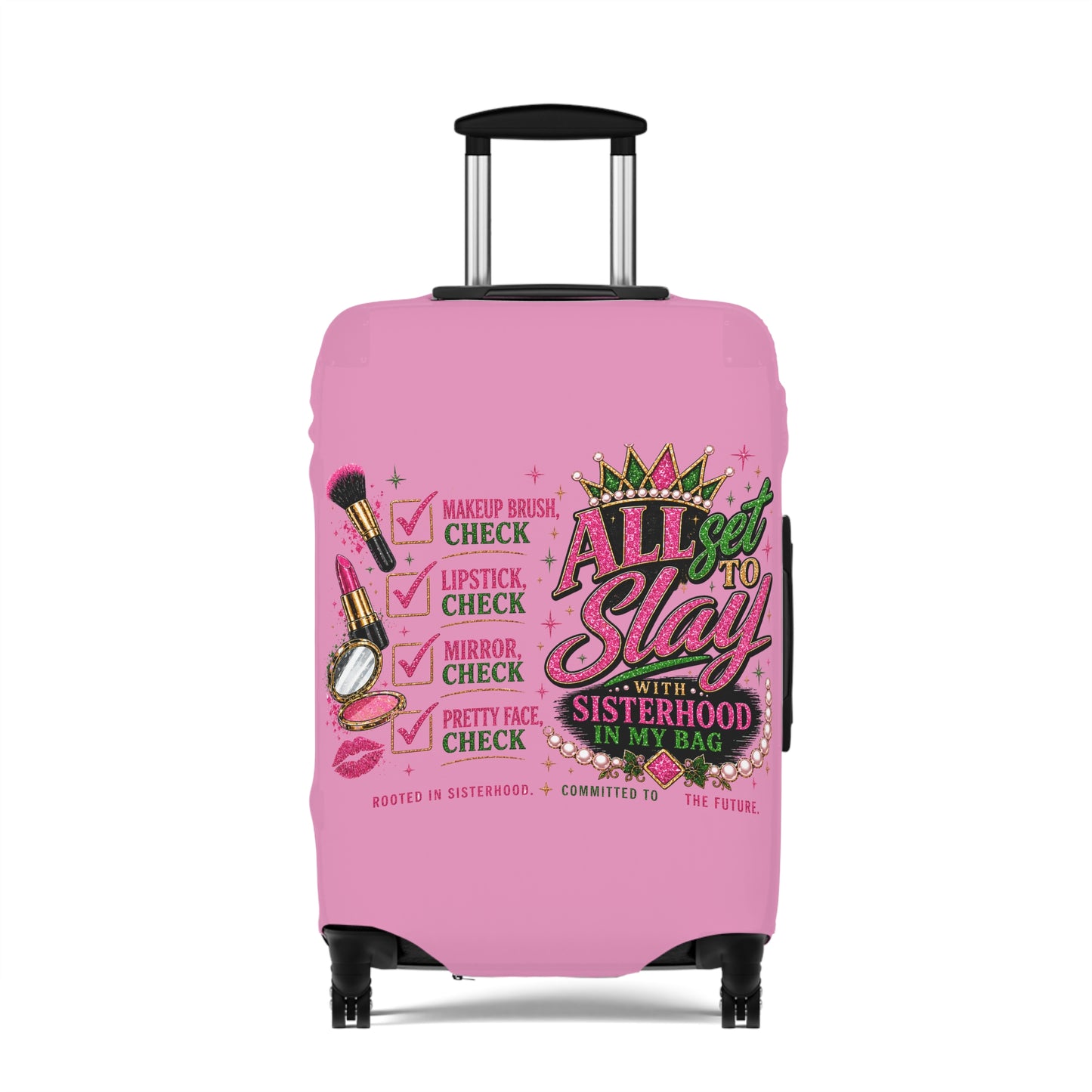 Pretty Girl Suitcase Cover – Pink Travel Luggage Cover, Girls Trip Essentials, Protective Stretch Luggage Cover for Women
