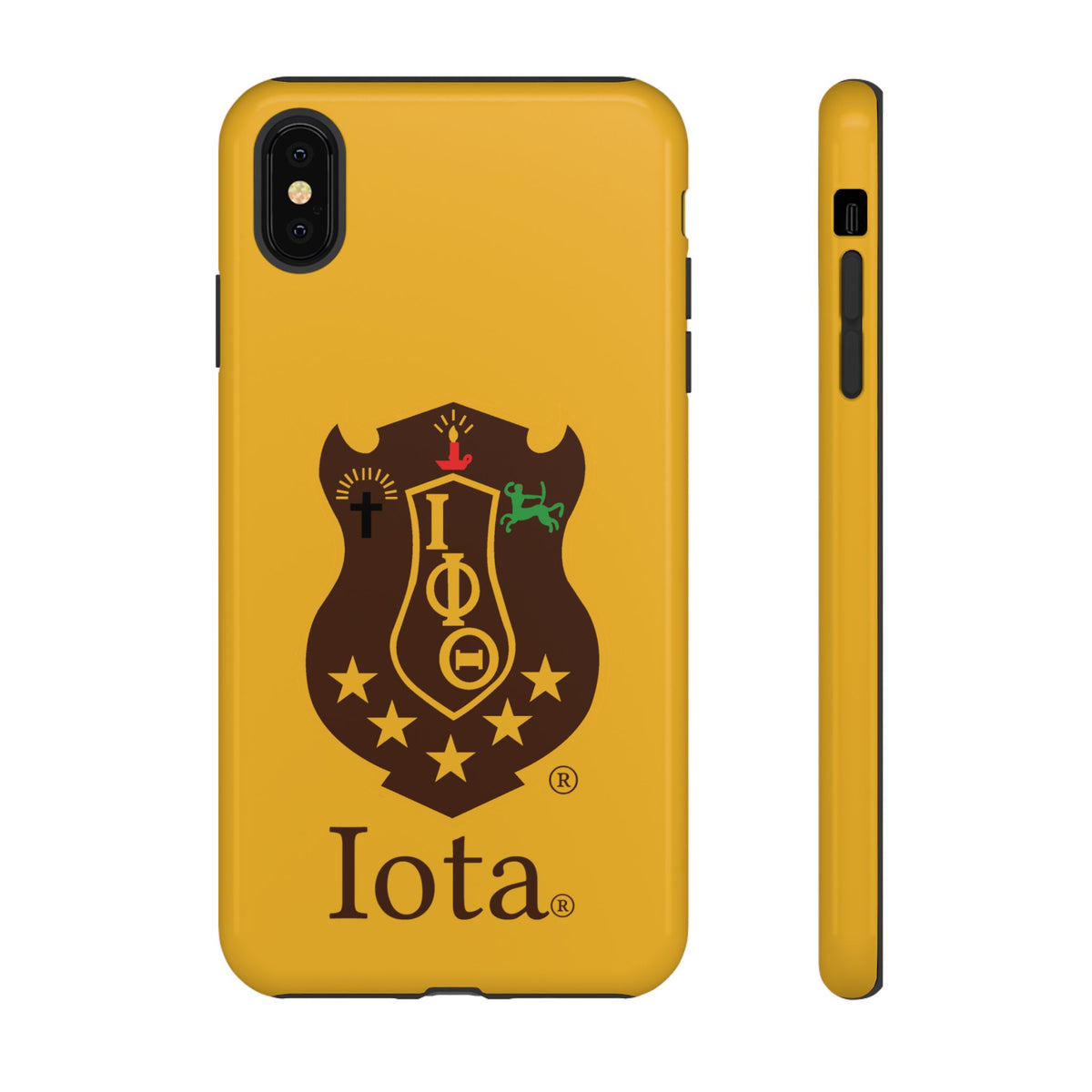 Iota Sorority Shield Phone Case — Greek Letter Tough Case (Yellow)