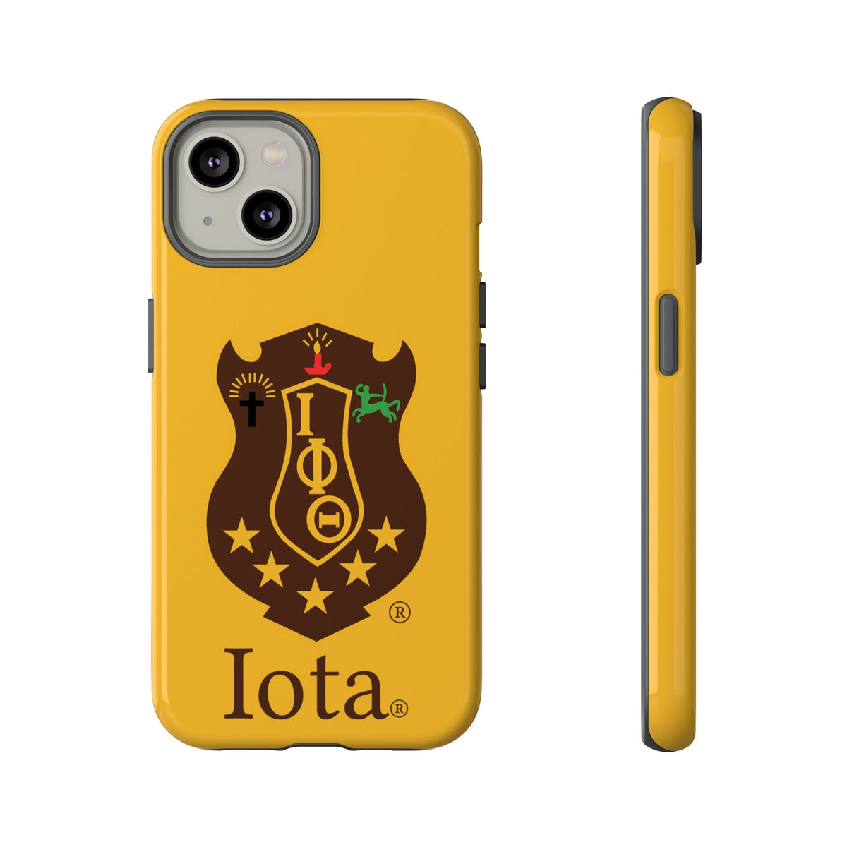 Iota Sorority Shield Phone Case — Greek Letter Tough Case (Yellow)