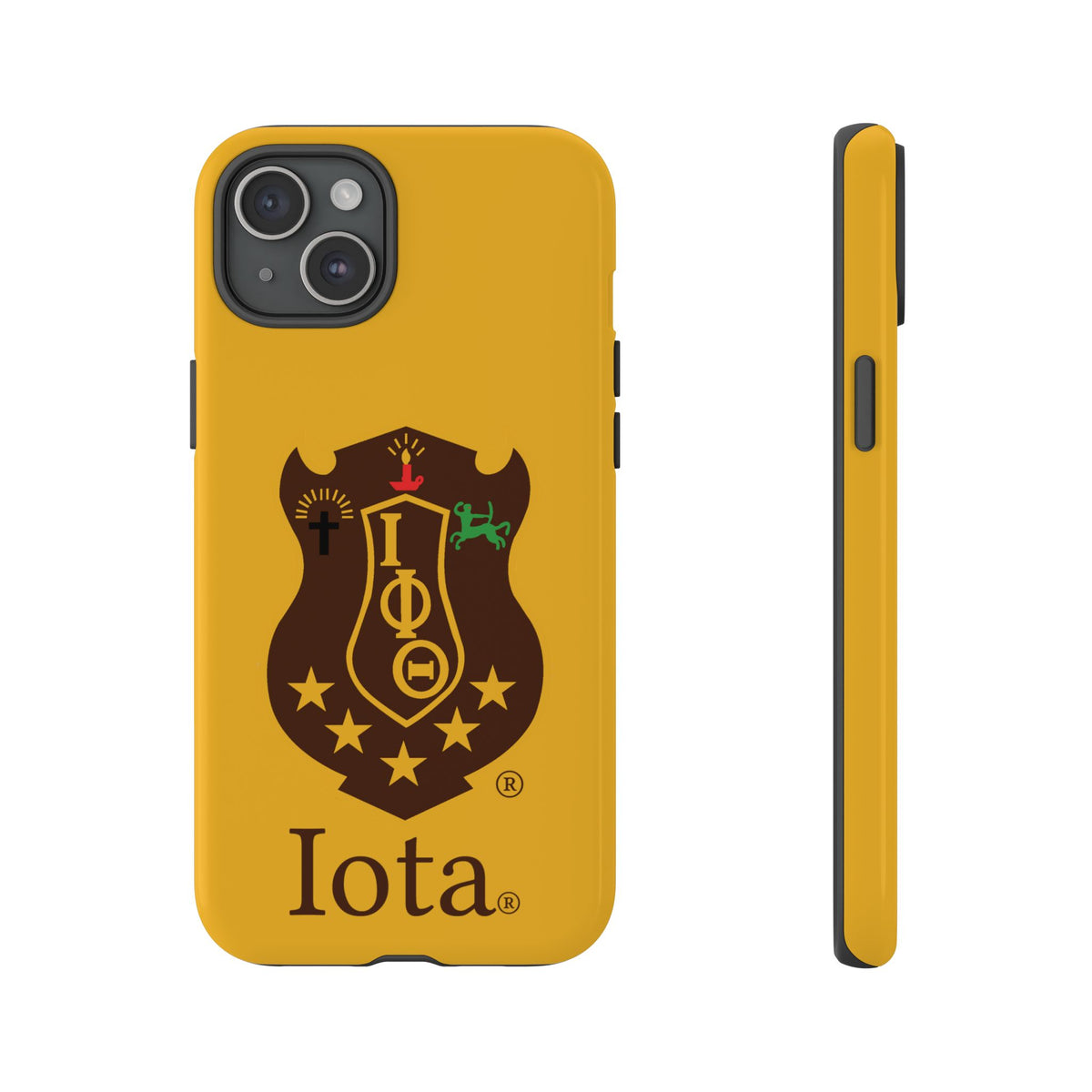 Iota Sorority Shield Phone Case — Greek Letter Tough Case (Yellow)