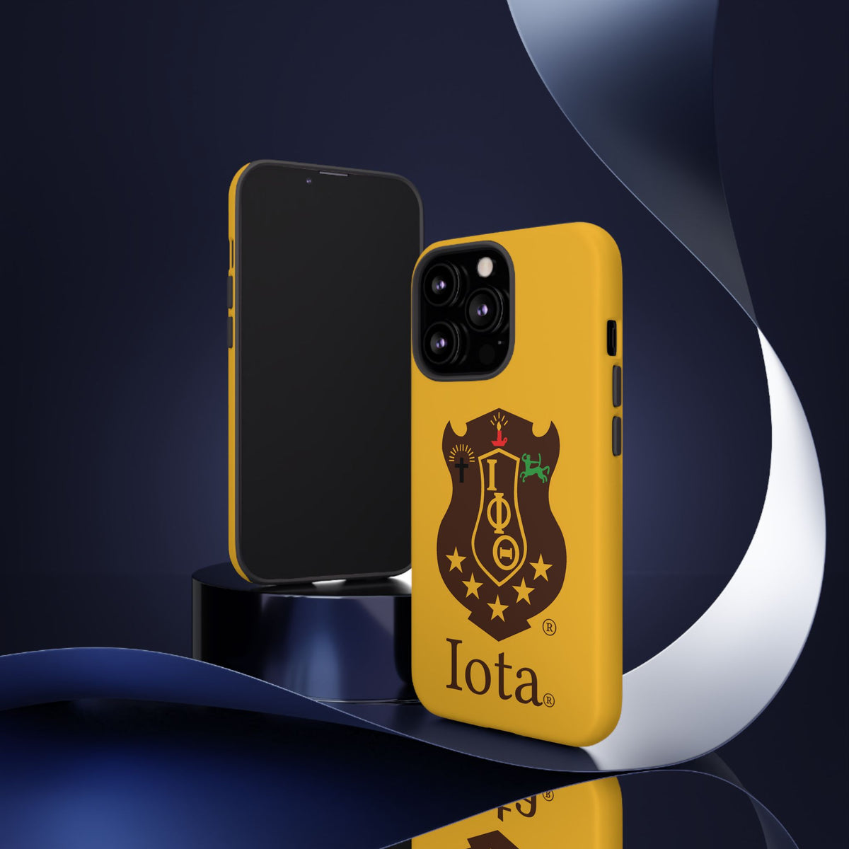 Iota Sorority Shield Phone Case — Greek Letter Tough Case (Yellow)