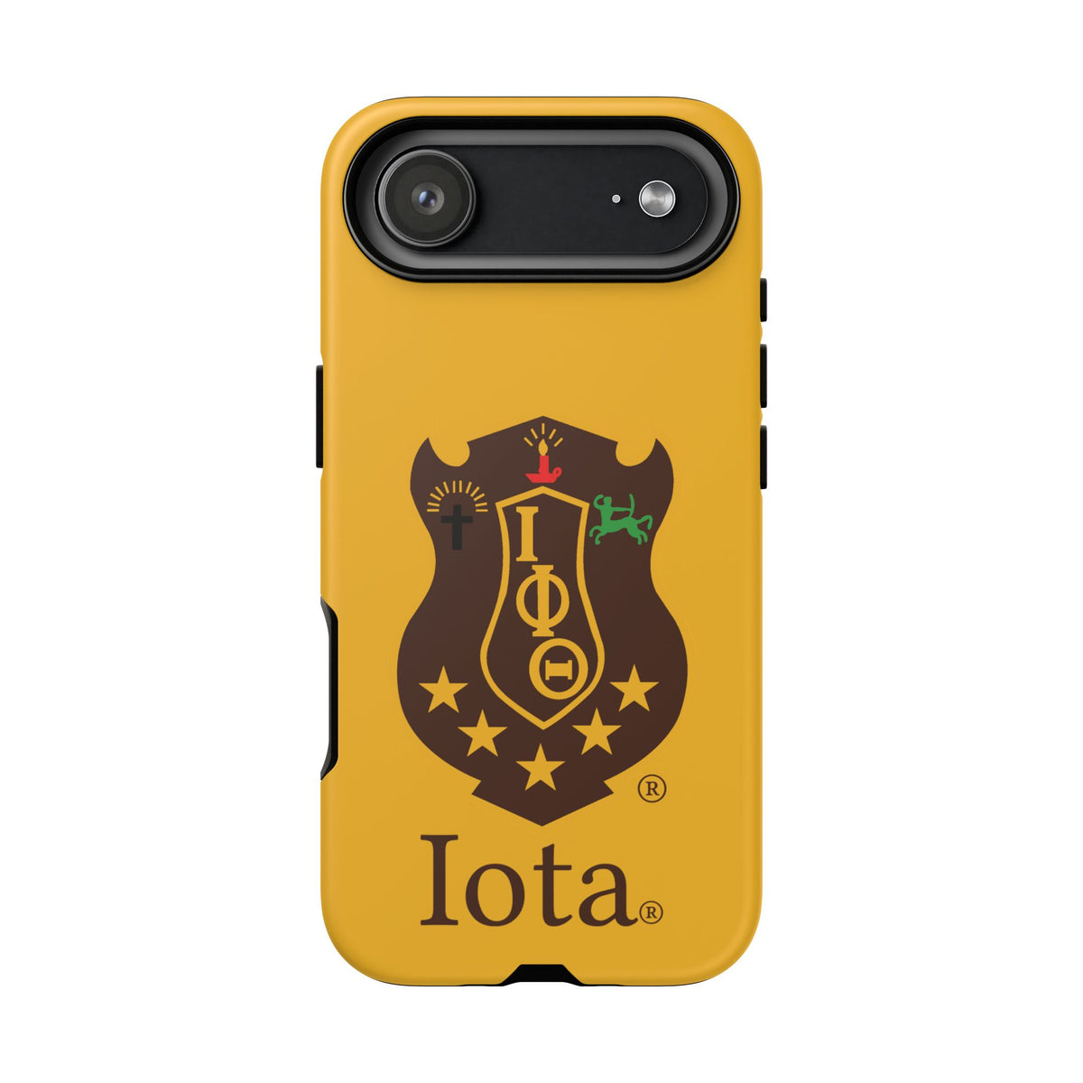 Iota Sorority Shield Phone Case — Greek Letter Tough Case (Yellow)