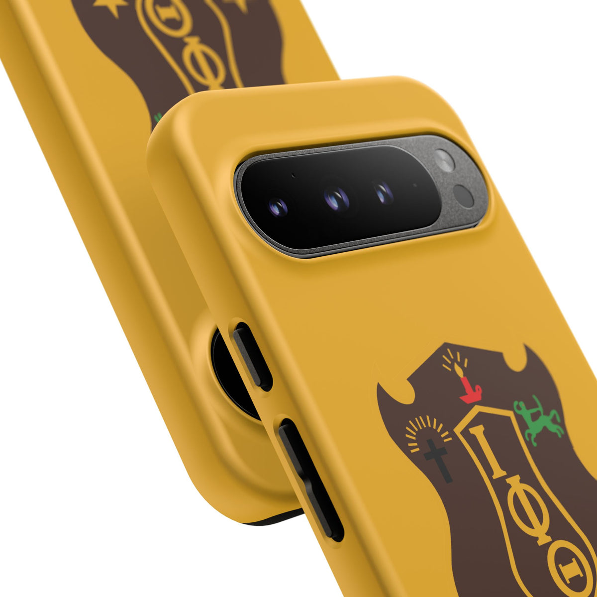 Iota Sorority Shield Phone Case — Greek Letter Tough Case (Yellow)