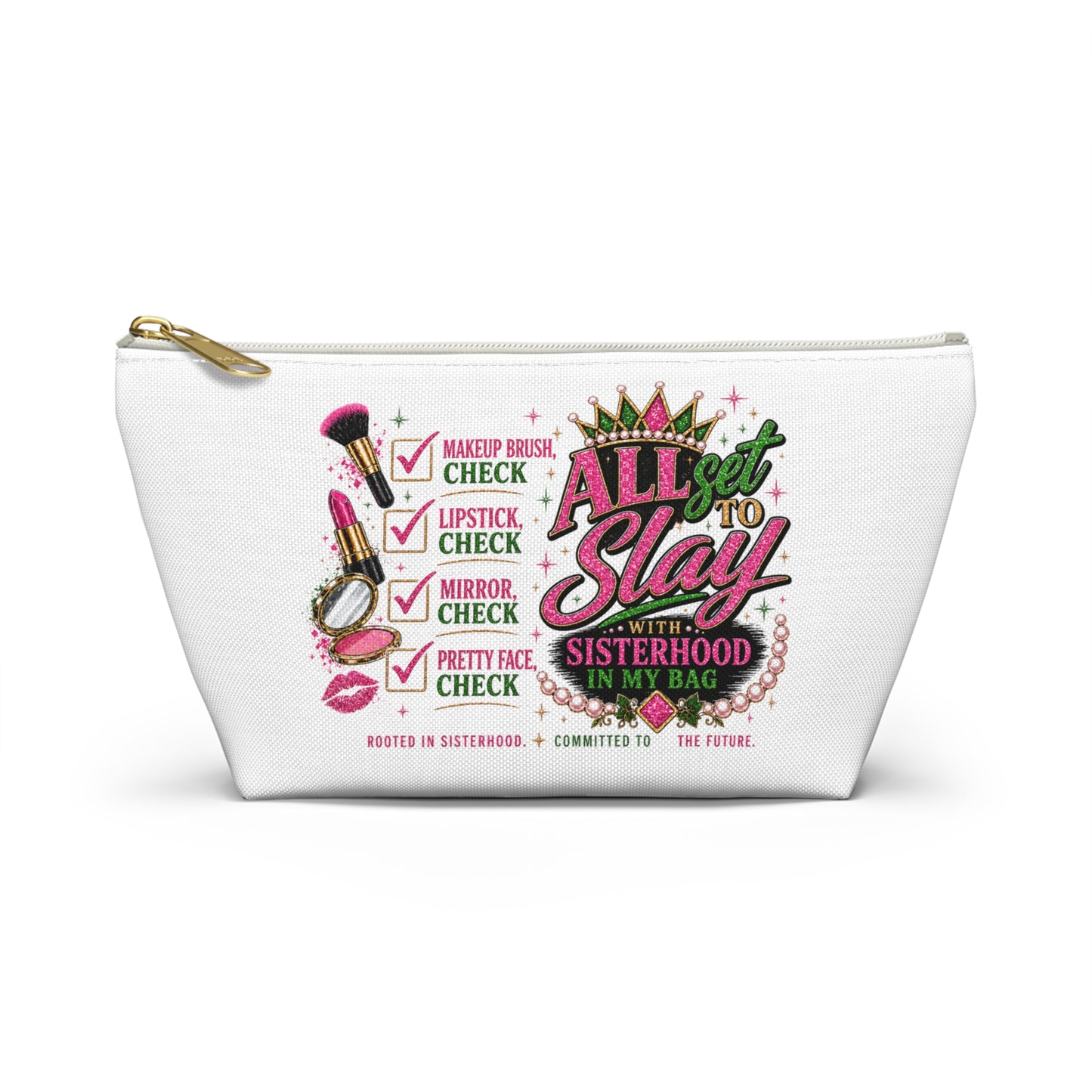Pretty Girl Makeup Checklist Cosmetic Bag – Travel Makeup Pouch, Girls Trip Essentials, Cute Beauty Organizer Bag