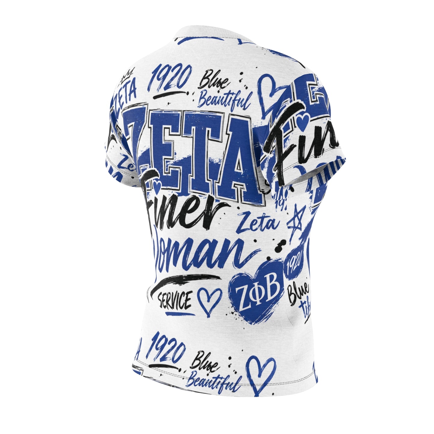 Zeta Phi Beta 'Zeta Finer Woman' Women's Cut & Sew Tee – All-Over Print Sorority Shirt