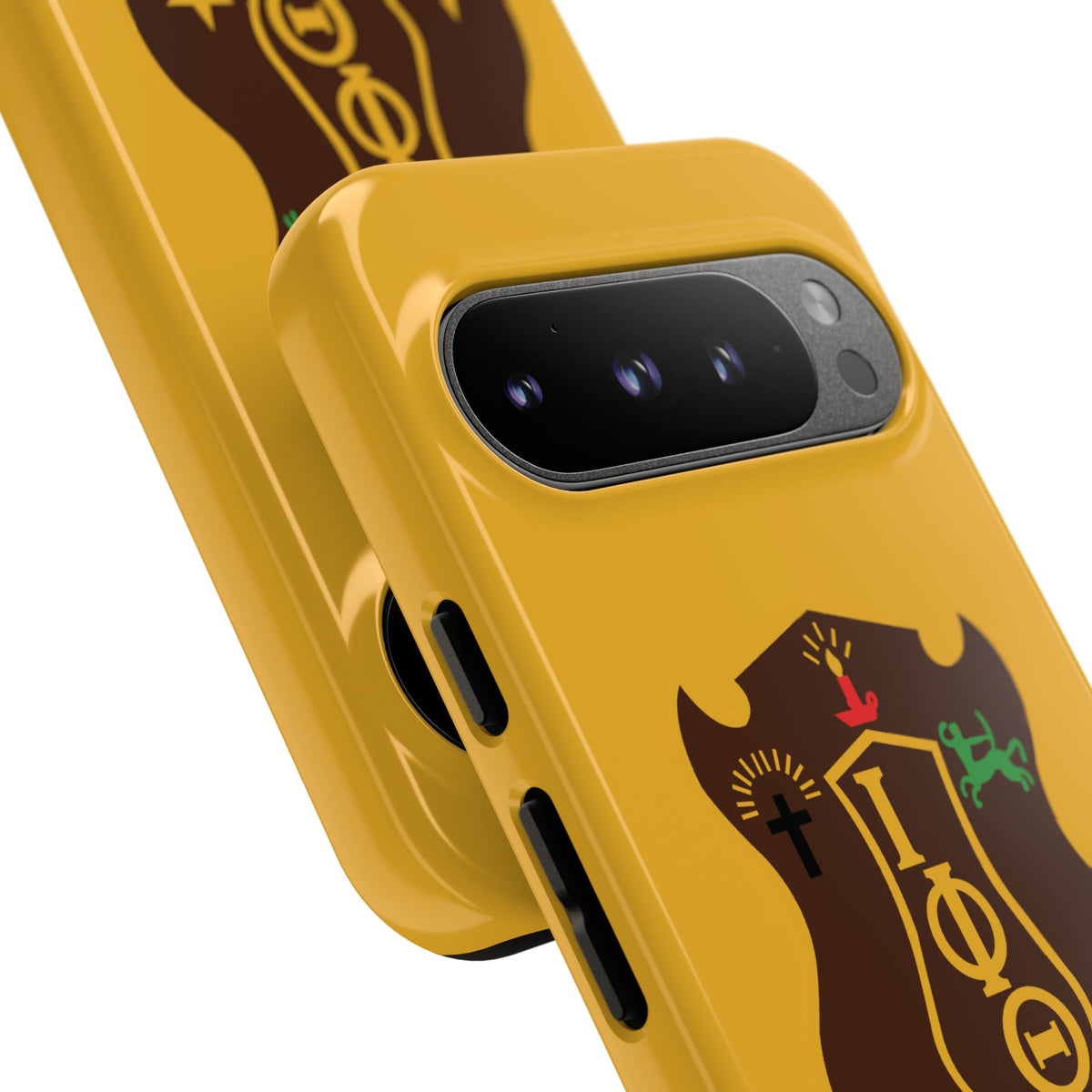 Iota Sorority Shield Phone Case — Greek Letter Tough Case (Yellow)