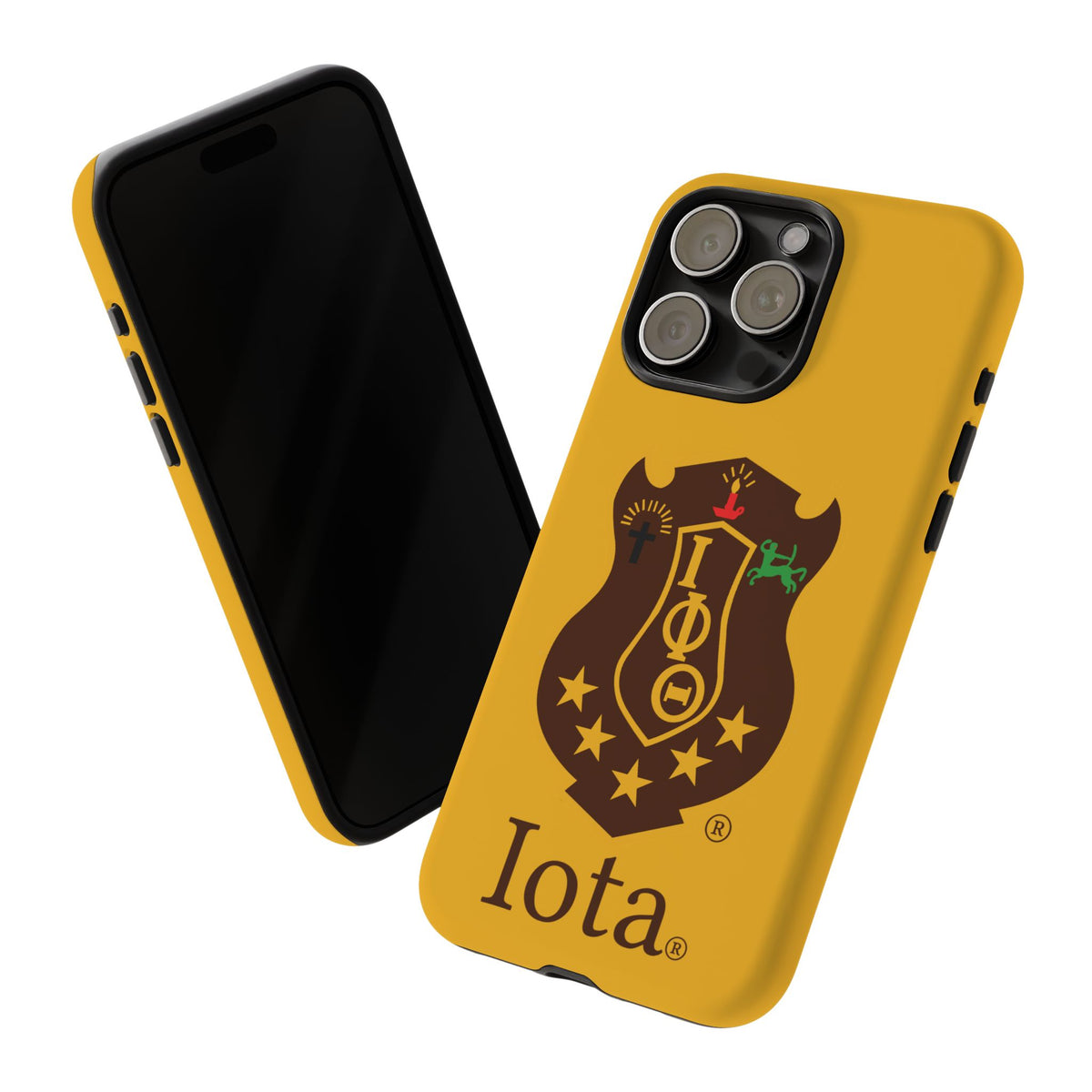Iota Sorority Shield Phone Case — Greek Letter Tough Case (Yellow)