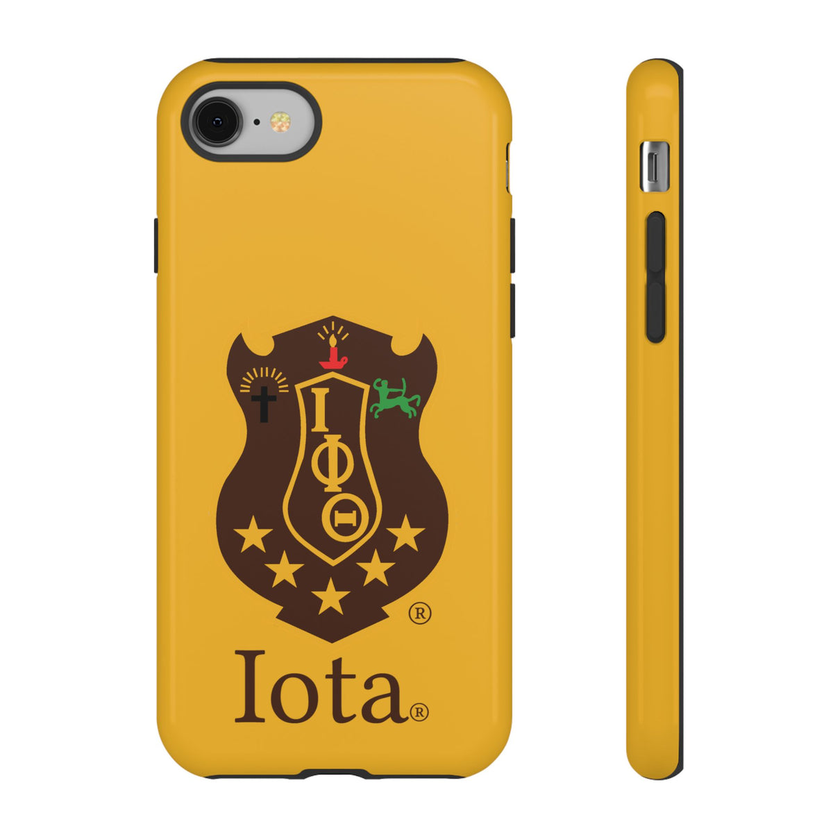 Iota Sorority Shield Phone Case — Greek Letter Tough Case (Yellow)