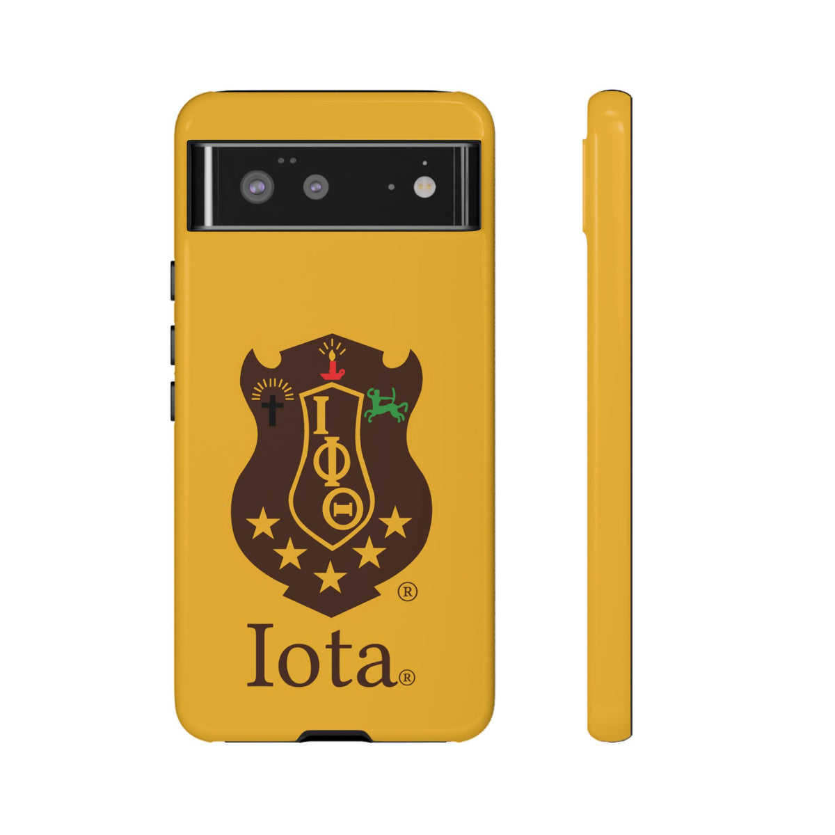 Iota Sorority Shield Phone Case — Greek Letter Tough Case (Yellow)