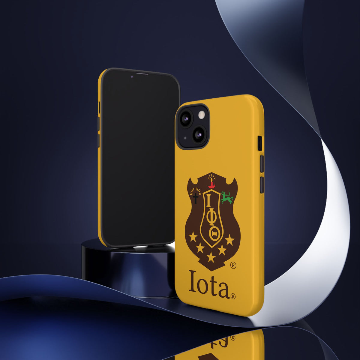 Iota Sorority Shield Phone Case — Greek Letter Tough Case (Yellow)