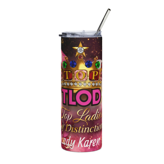 TLOD Crown Luxe Personalized Tumbler – Top Ladies of Distinction 20oz Skinny Tumbler with Straw | Custom Name Gift