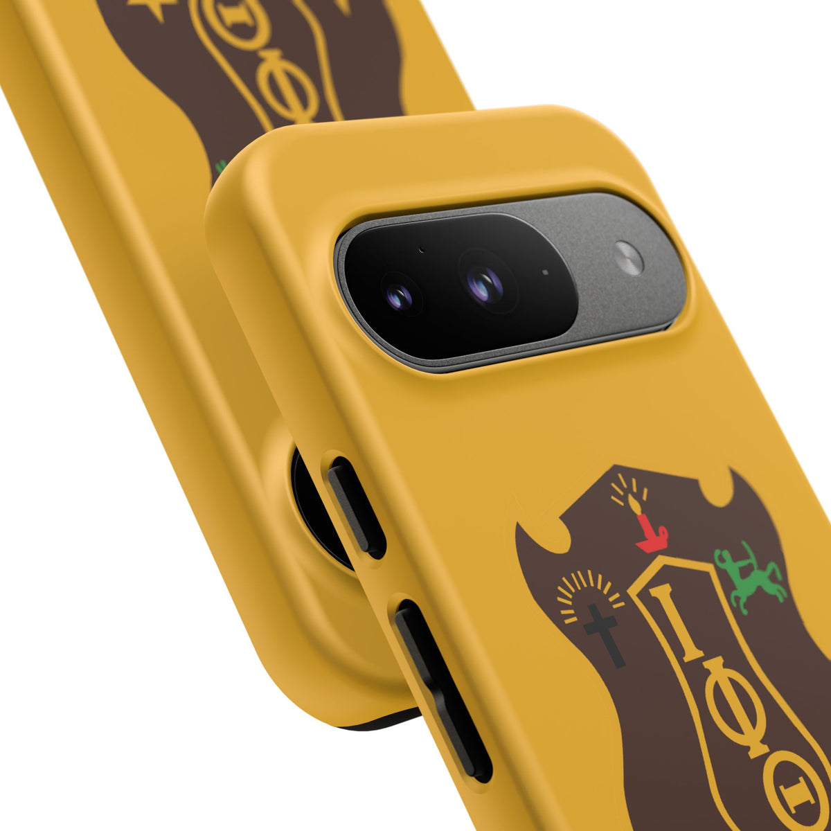 Iota Sorority Shield Phone Case — Greek Letter Tough Case (Yellow)