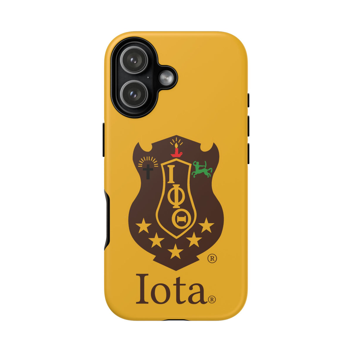 Iota Sorority Shield Phone Case — Greek Letter Tough Case (Yellow)