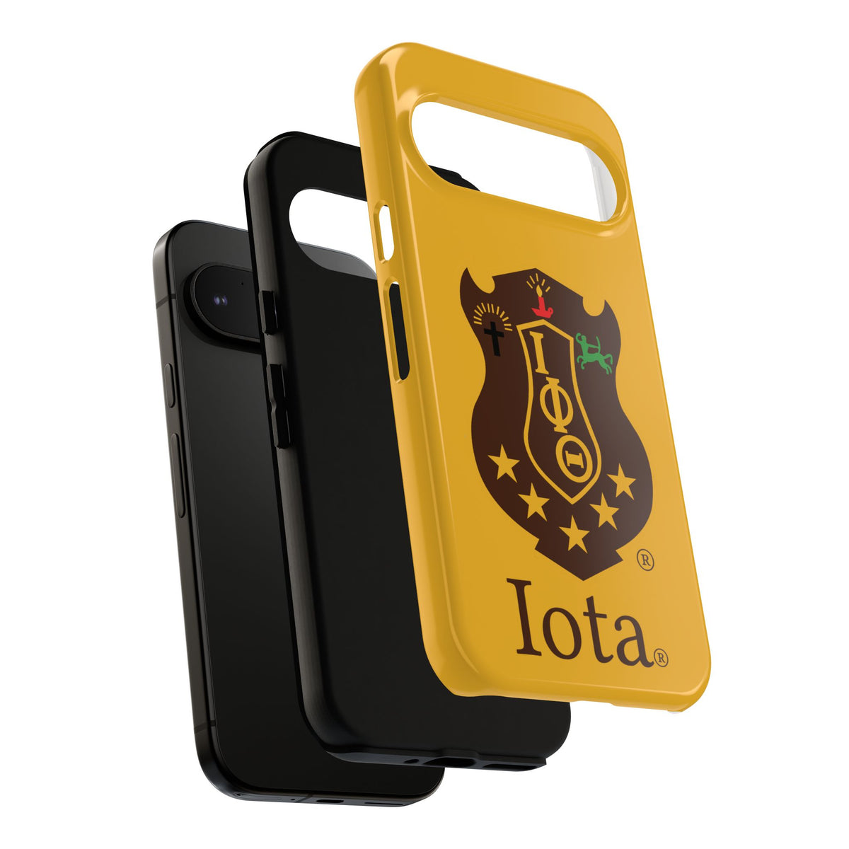 Iota Sorority Shield Phone Case — Greek Letter Tough Case (Yellow)