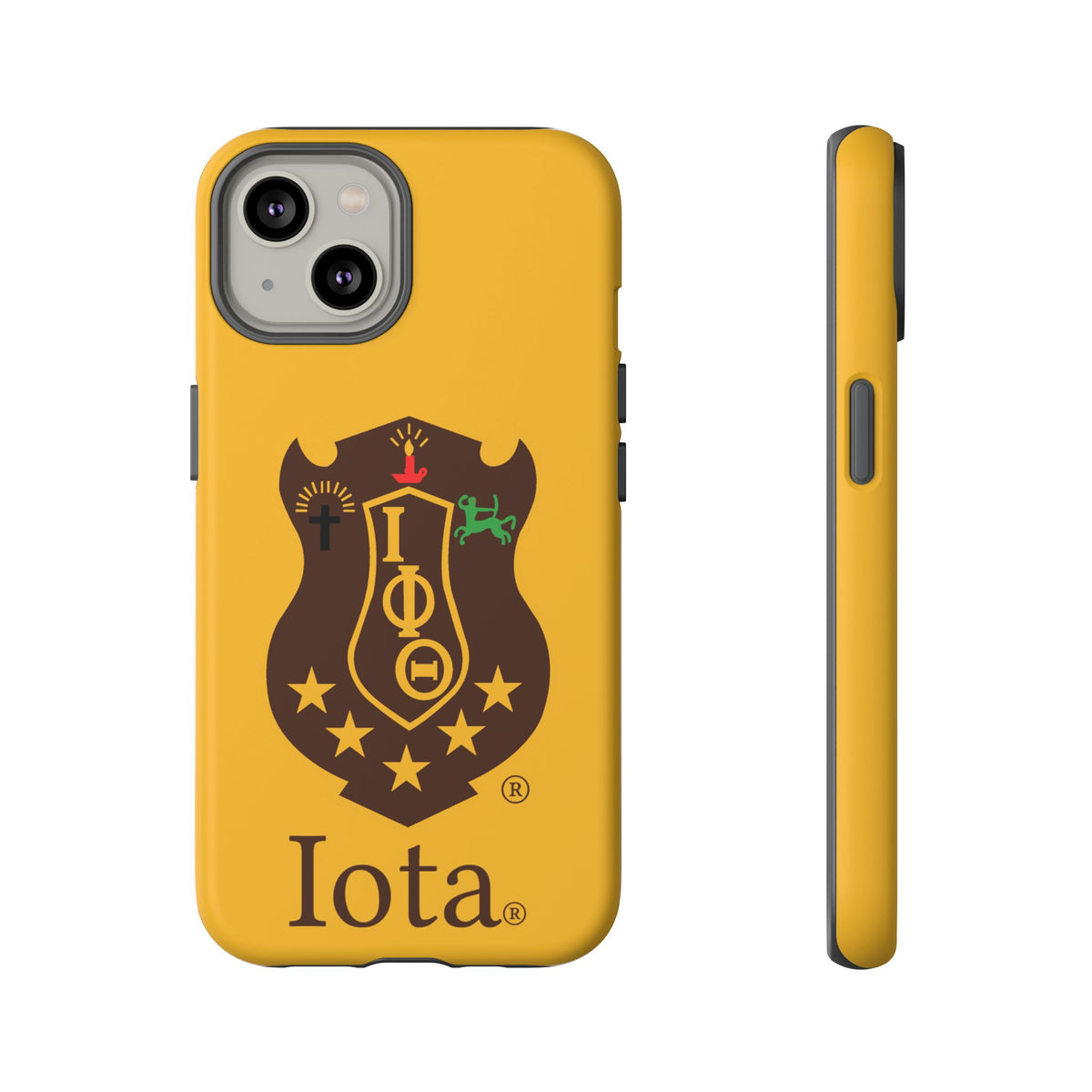 Iota Sorority Shield Phone Case — Greek Letter Tough Case (Yellow)