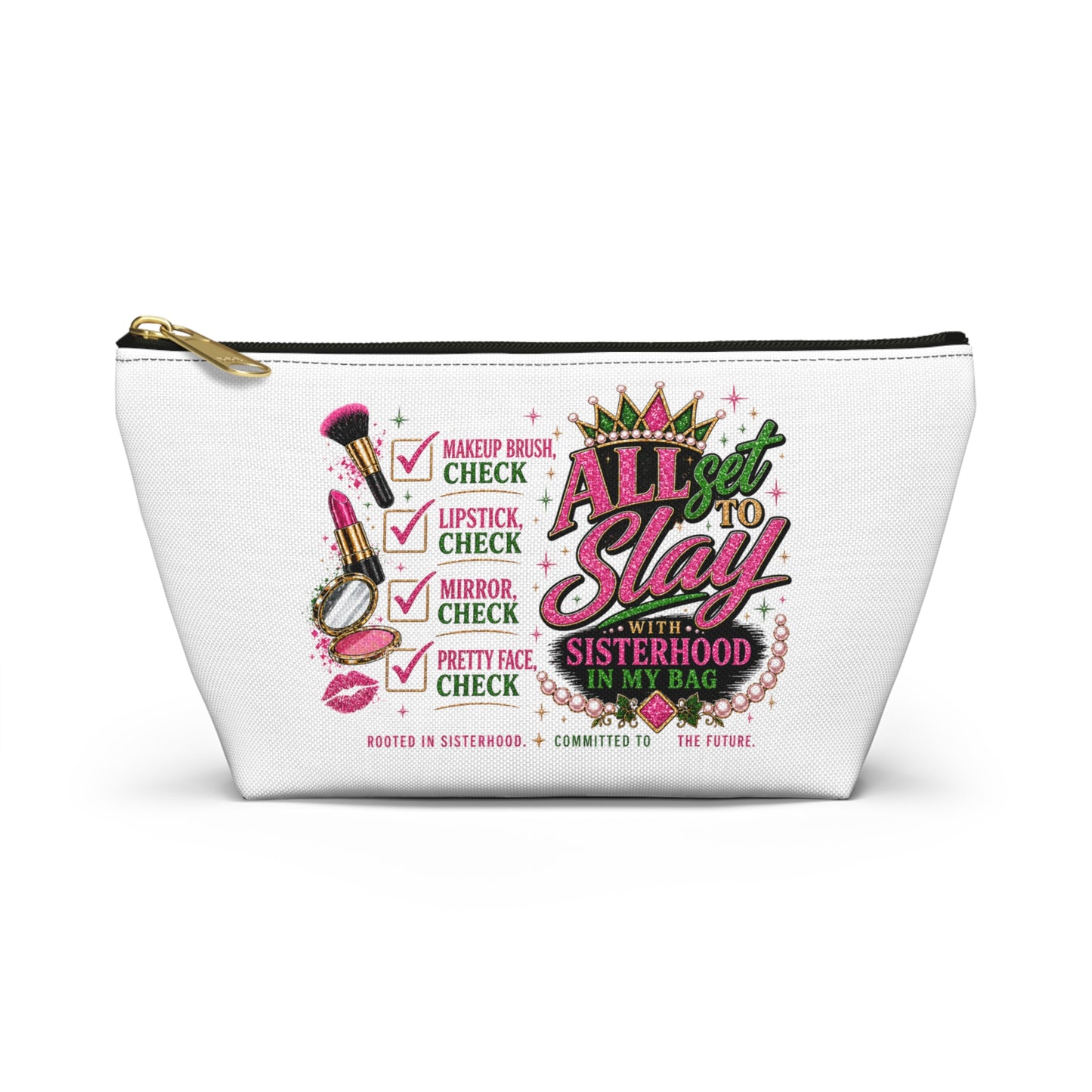 Pretty Girl Makeup Checklist Cosmetic Bag – Travel Makeup Pouch, Girls Trip Essentials, Cute Beauty Organizer Bag
