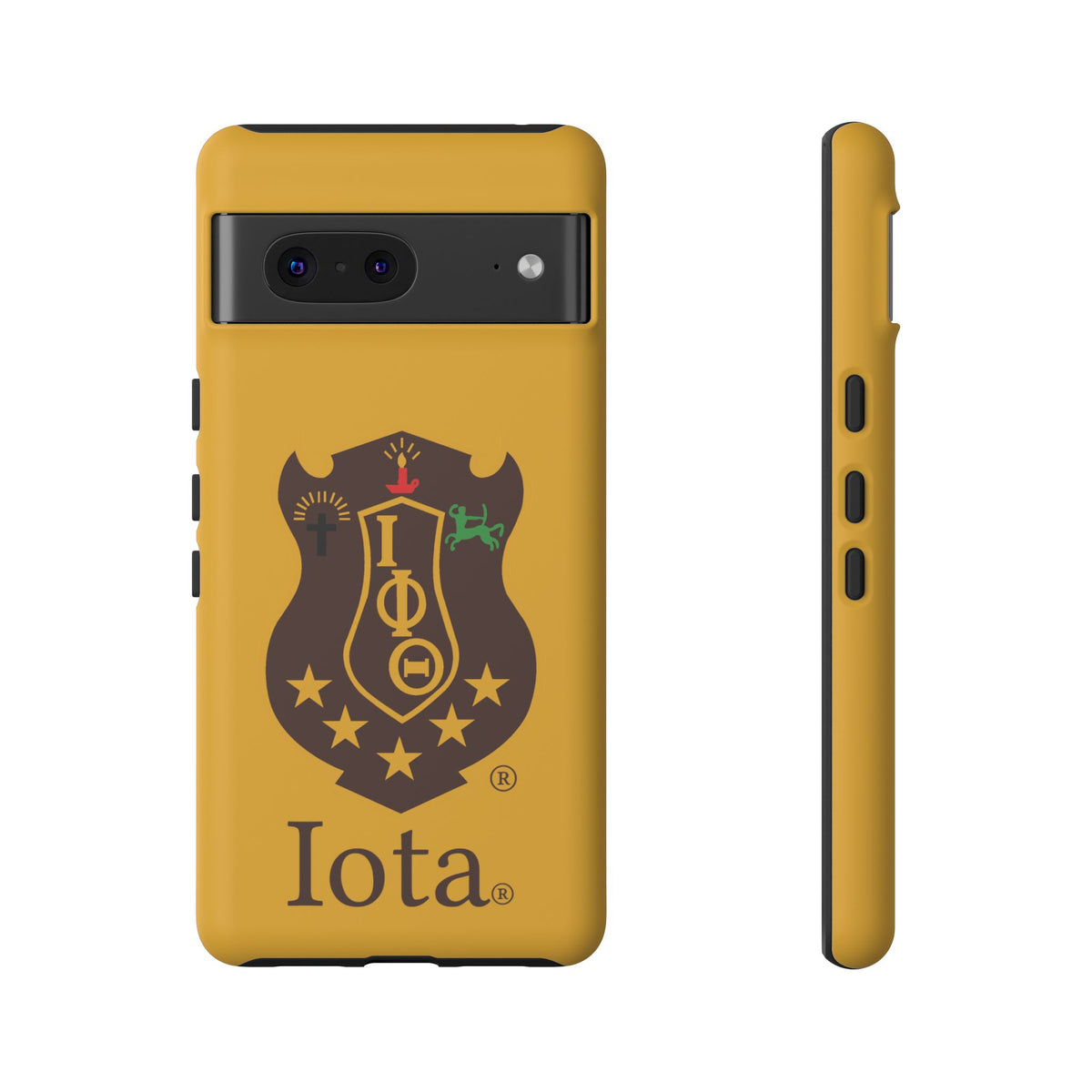 Iota Sorority Shield Phone Case — Greek Letter Tough Case (Yellow)