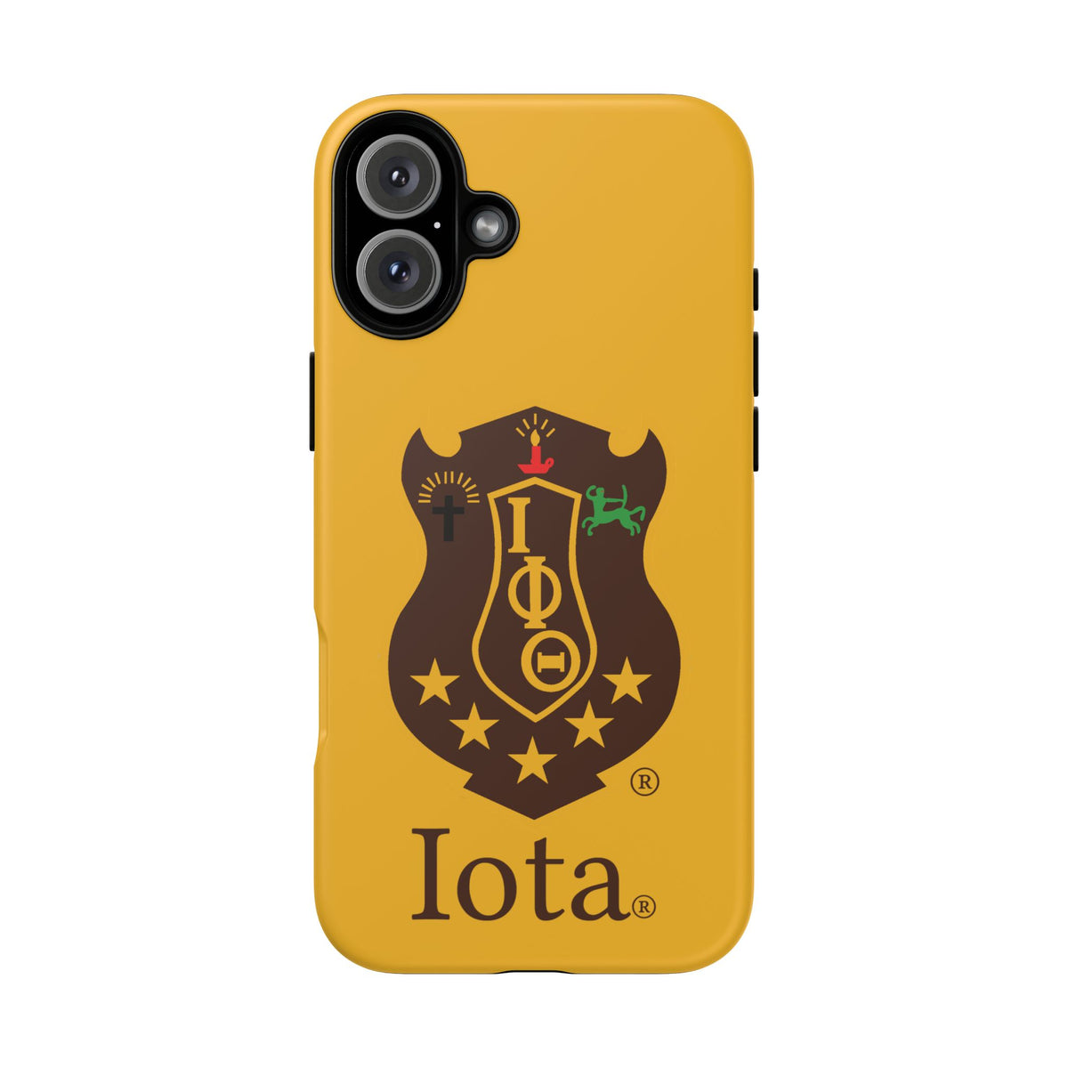 Iota Sorority Shield Phone Case — Greek Letter Tough Case (Yellow)
