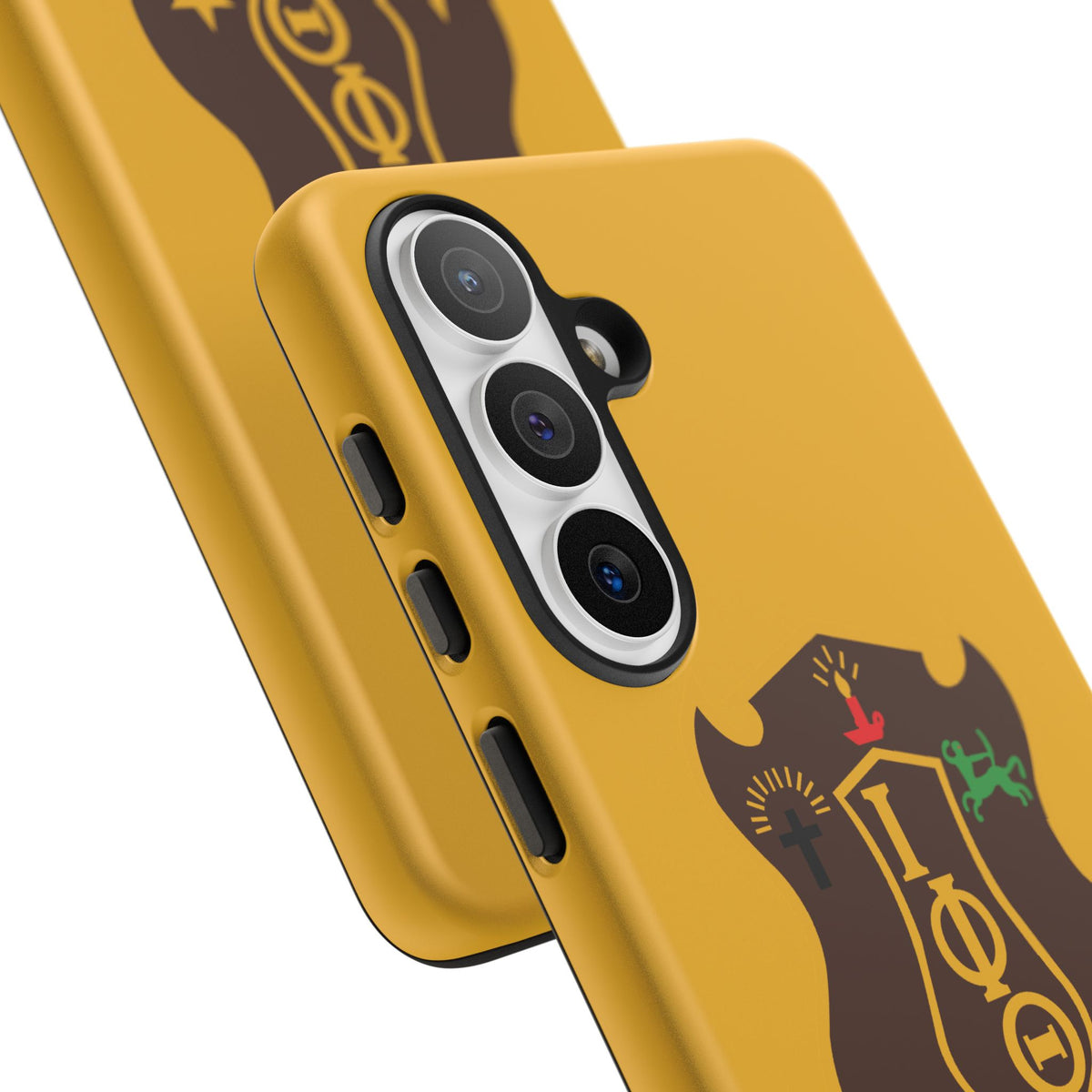 Iota Sorority Shield Phone Case — Greek Letter Tough Case (Yellow)