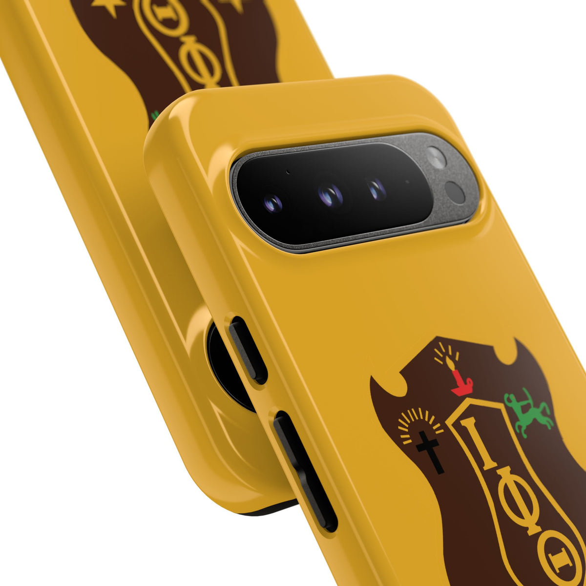 Iota Sorority Shield Phone Case — Greek Letter Tough Case (Yellow)