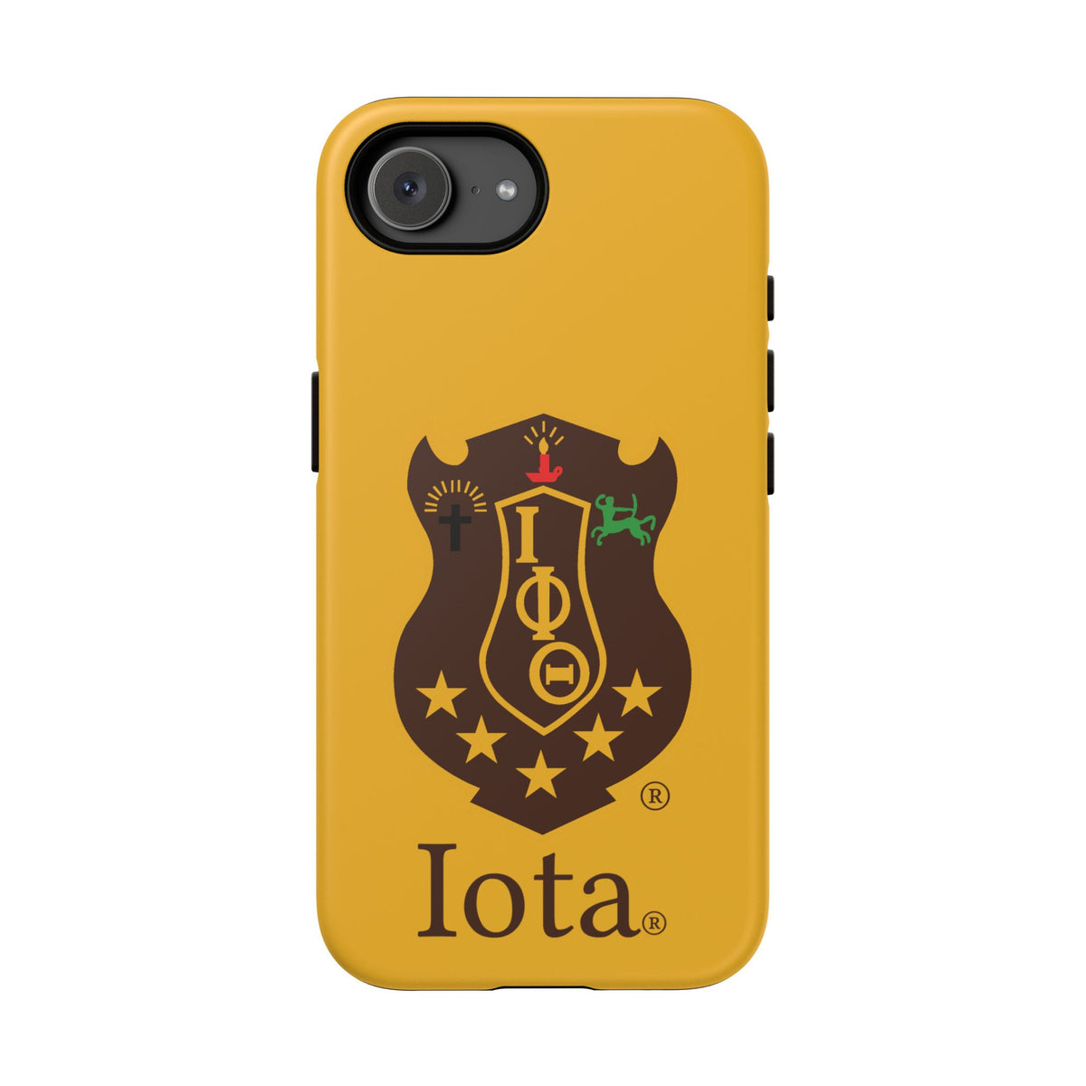 Iota Sorority Shield Phone Case — Greek Letter Tough Case (Yellow)