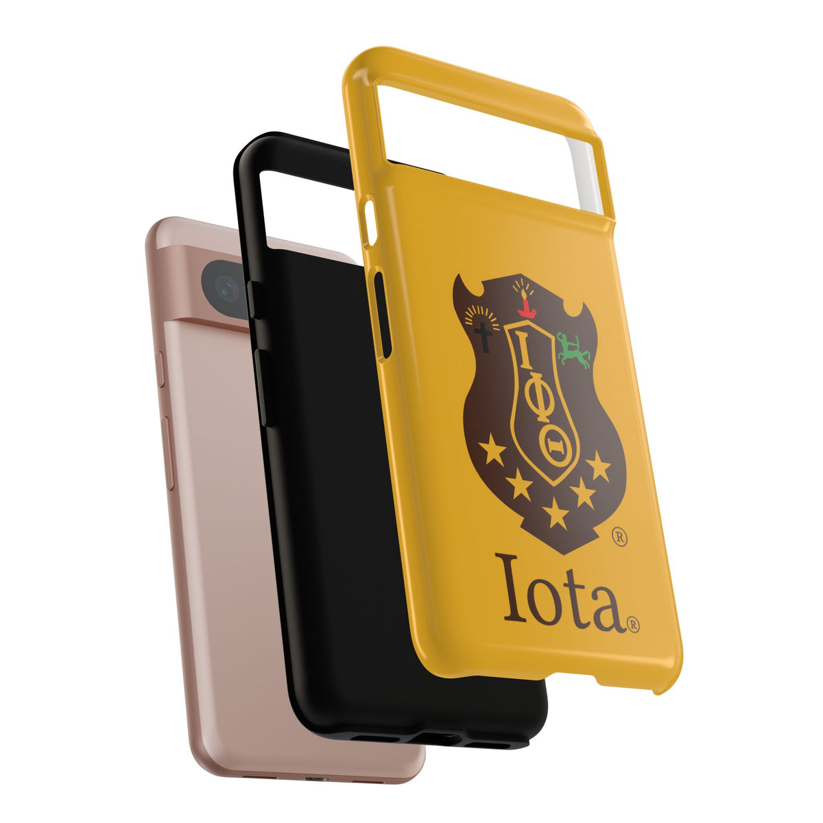 Iota Sorority Shield Phone Case — Greek Letter Tough Case (Yellow)