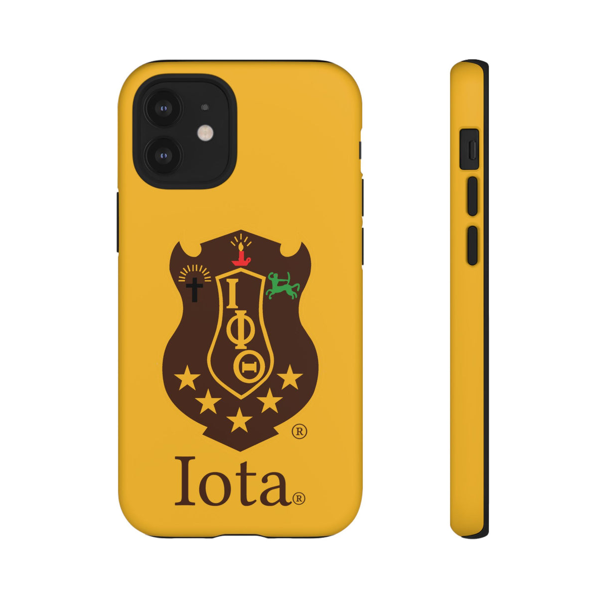 Iota Sorority Shield Phone Case — Greek Letter Tough Case (Yellow)