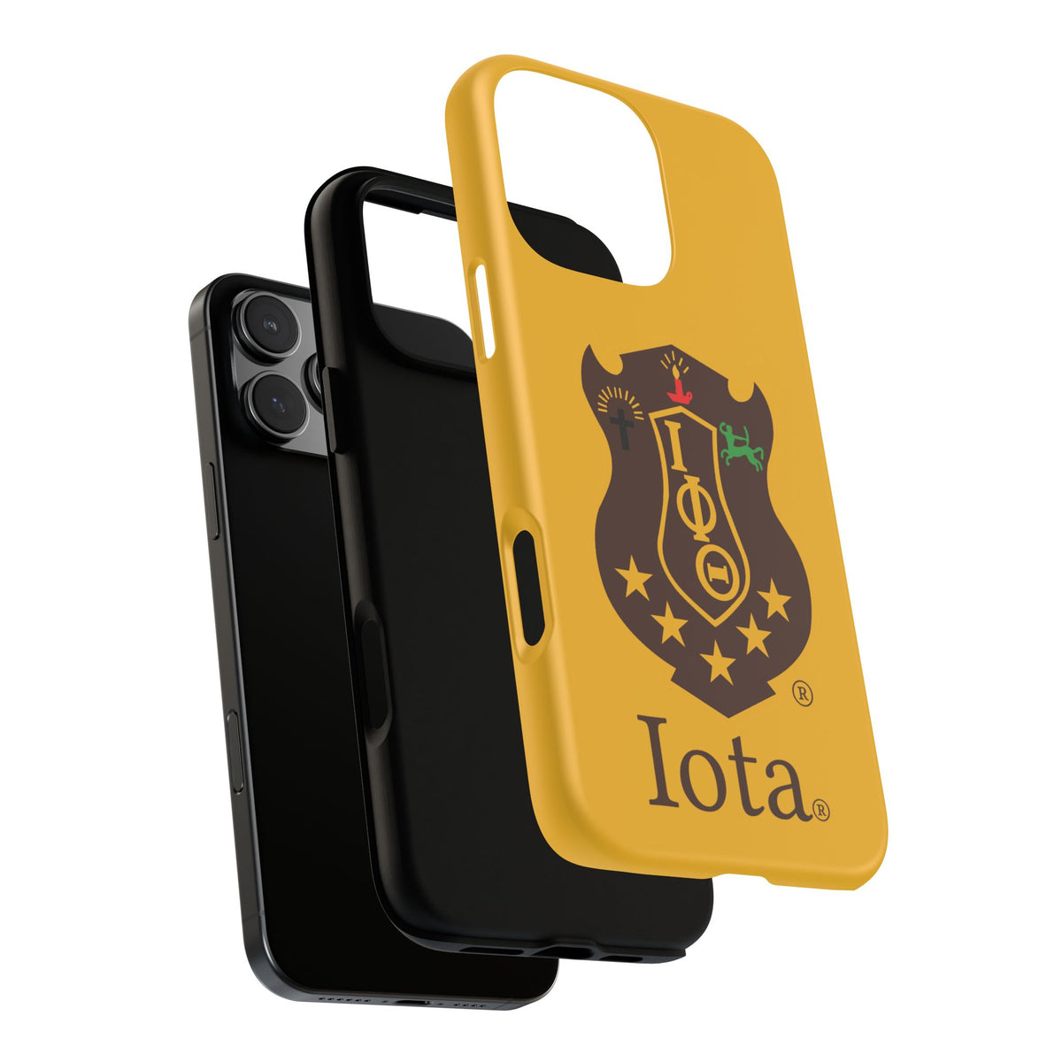 Iota Sorority Shield Phone Case — Greek Letter Tough Case (Yellow)