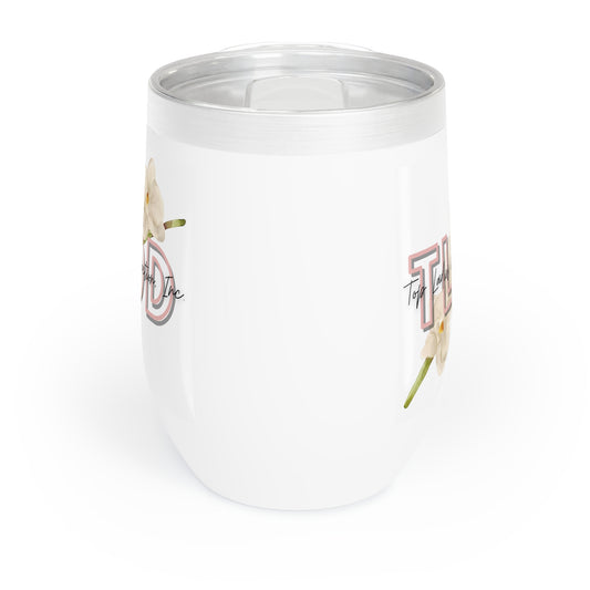 Chic Floral Wine Tumbler, Cute Gift for Wine Lovers, Personalized Drinkware, Birthday, Wedding, Housewarming, Outdoor Parties, Floral Design