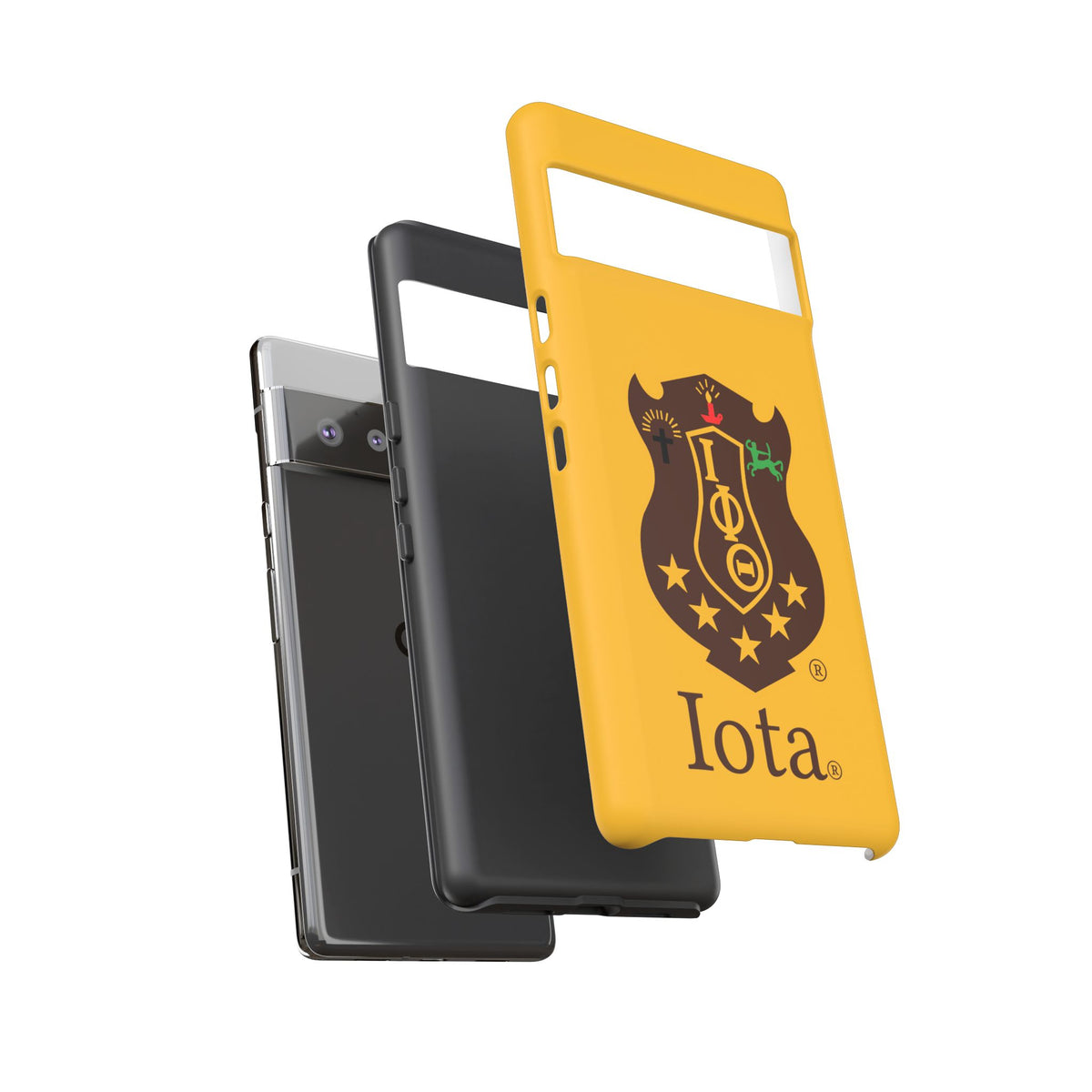 Iota Sorority Shield Phone Case — Greek Letter Tough Case (Yellow)