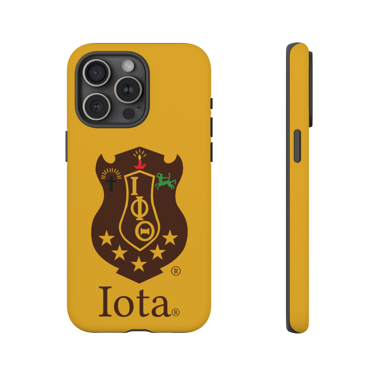 Iota Sorority Shield Phone Case — Greek Letter Tough Case (Yellow)