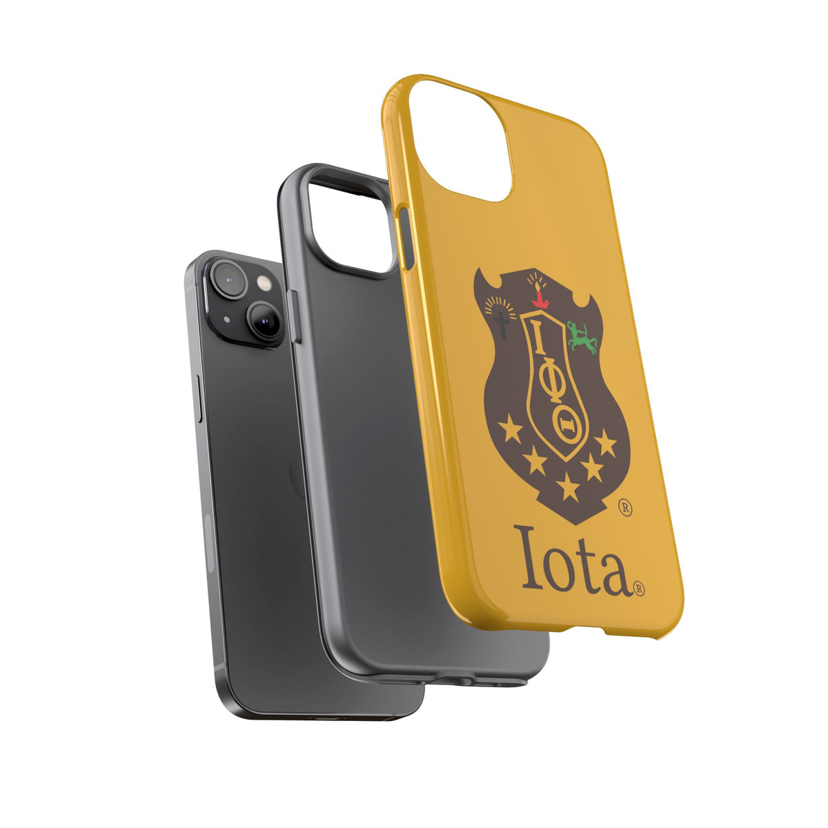 Iota Sorority Shield Phone Case — Greek Letter Tough Case (Yellow)