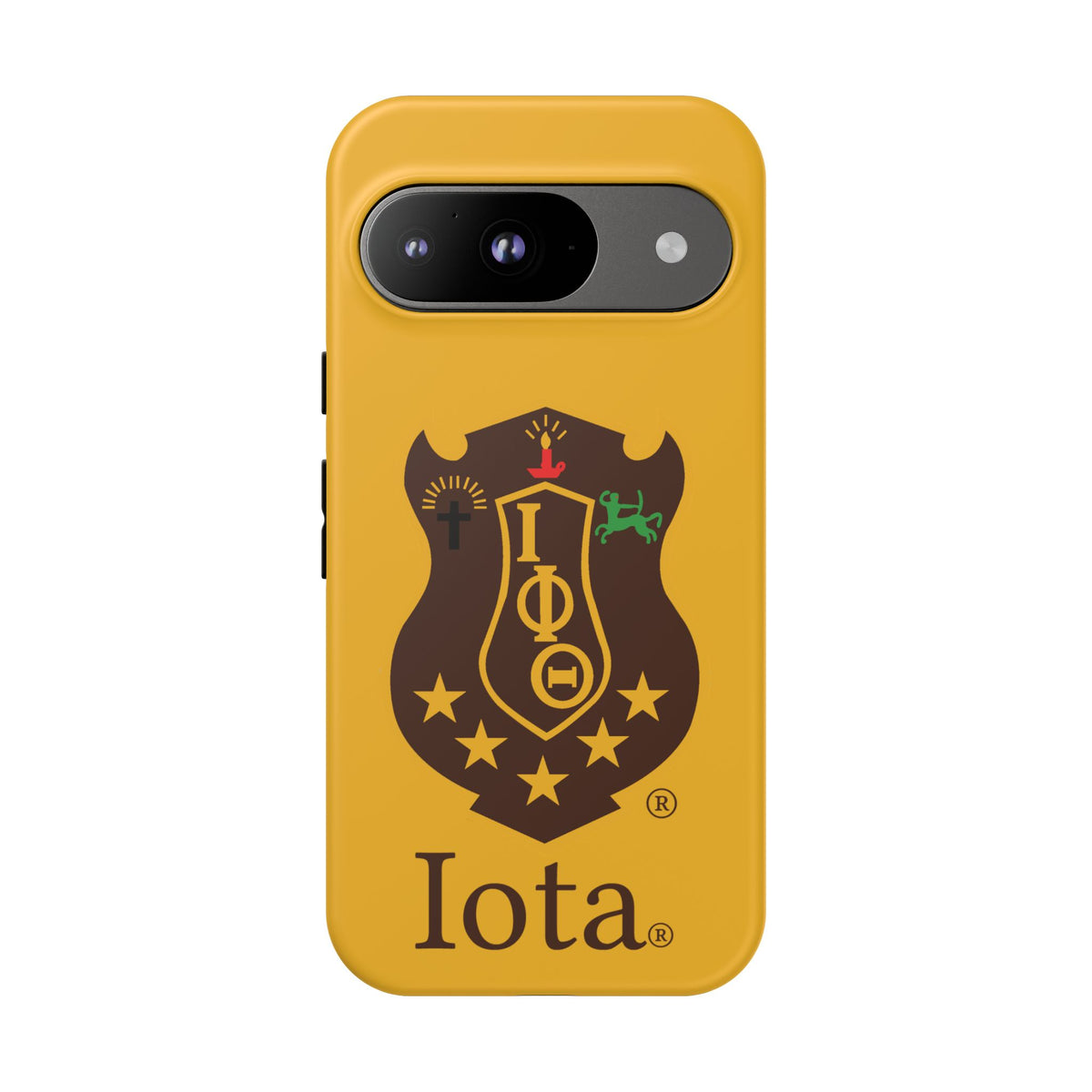 Iota Sorority Shield Phone Case — Greek Letter Tough Case (Yellow)