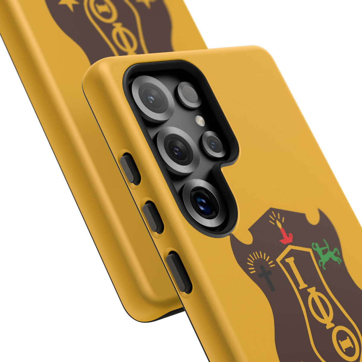 Iota Sorority Shield Phone Case — Greek Letter Tough Case (Yellow)