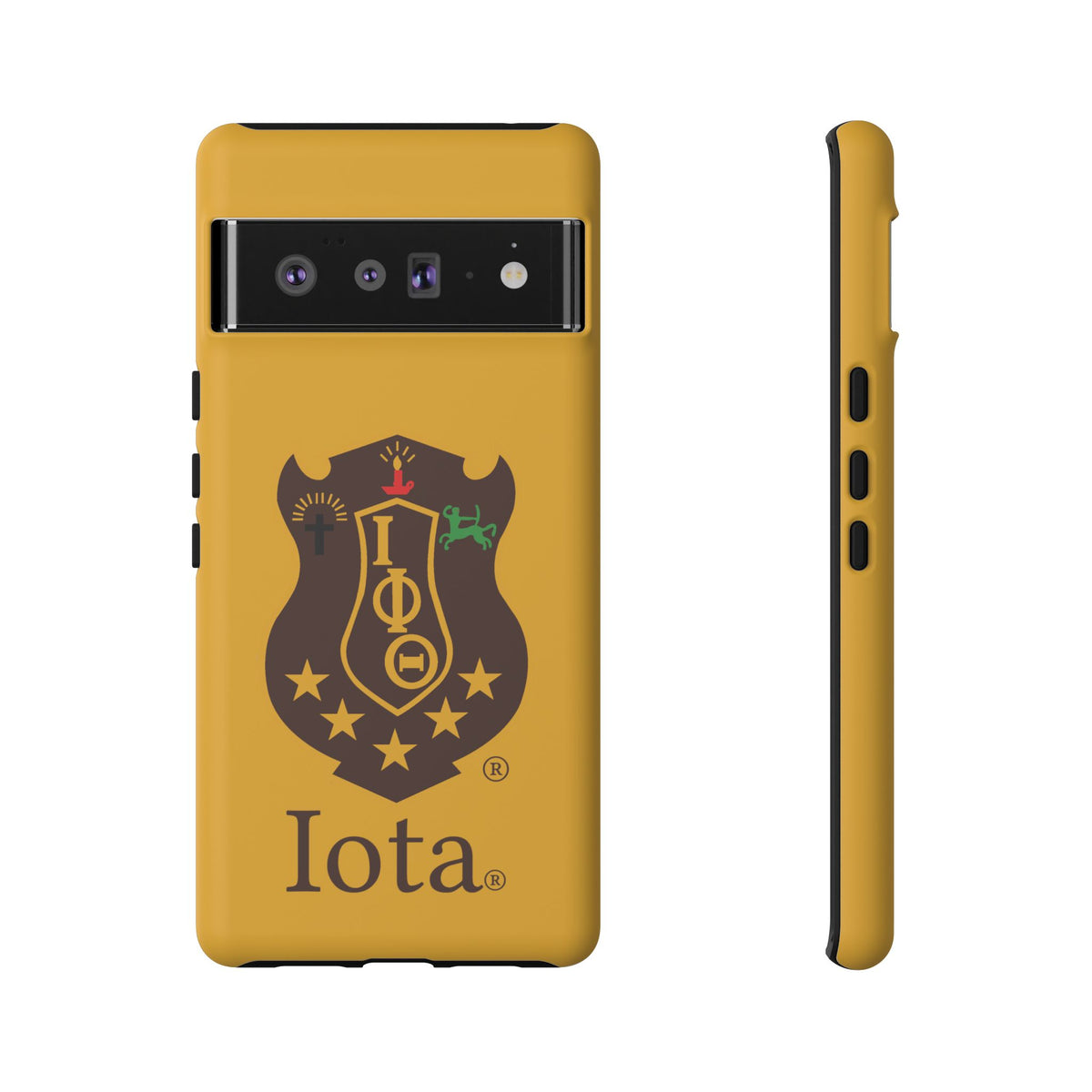 Iota Sorority Shield Phone Case — Greek Letter Tough Case (Yellow)