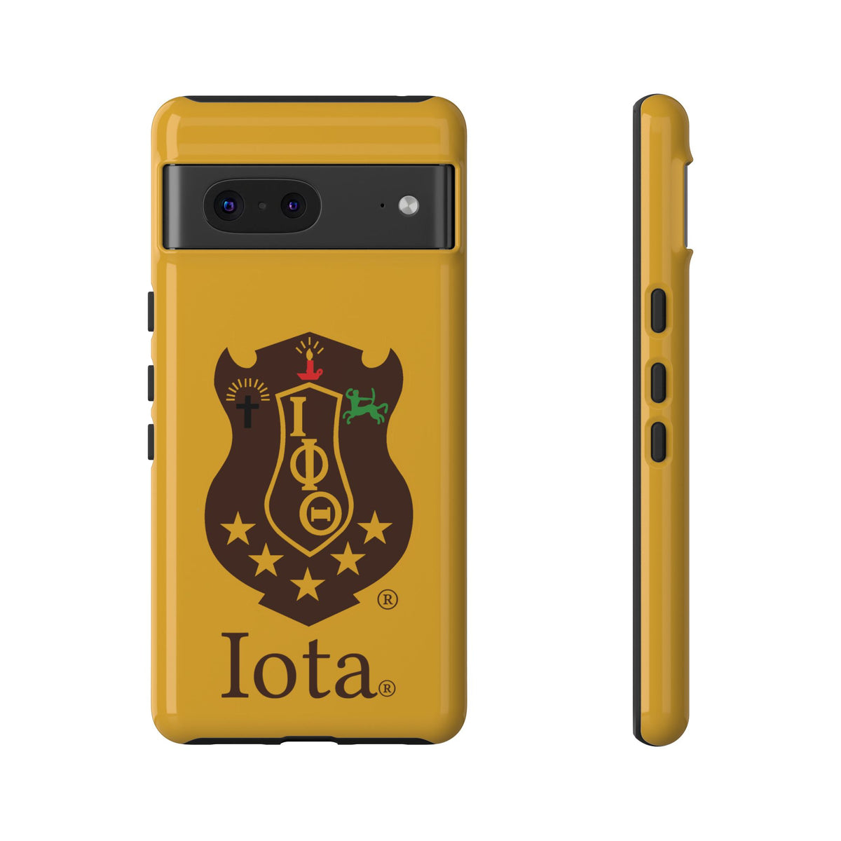 Iota Sorority Shield Phone Case — Greek Letter Tough Case (Yellow)