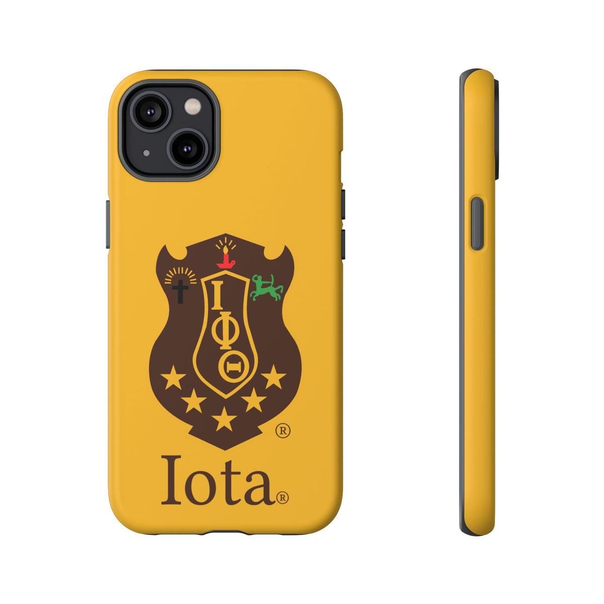 Iota Sorority Shield Phone Case — Greek Letter Tough Case (Yellow)