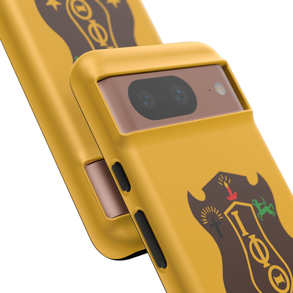 Iota Sorority Shield Phone Case — Greek Letter Tough Case (Yellow)