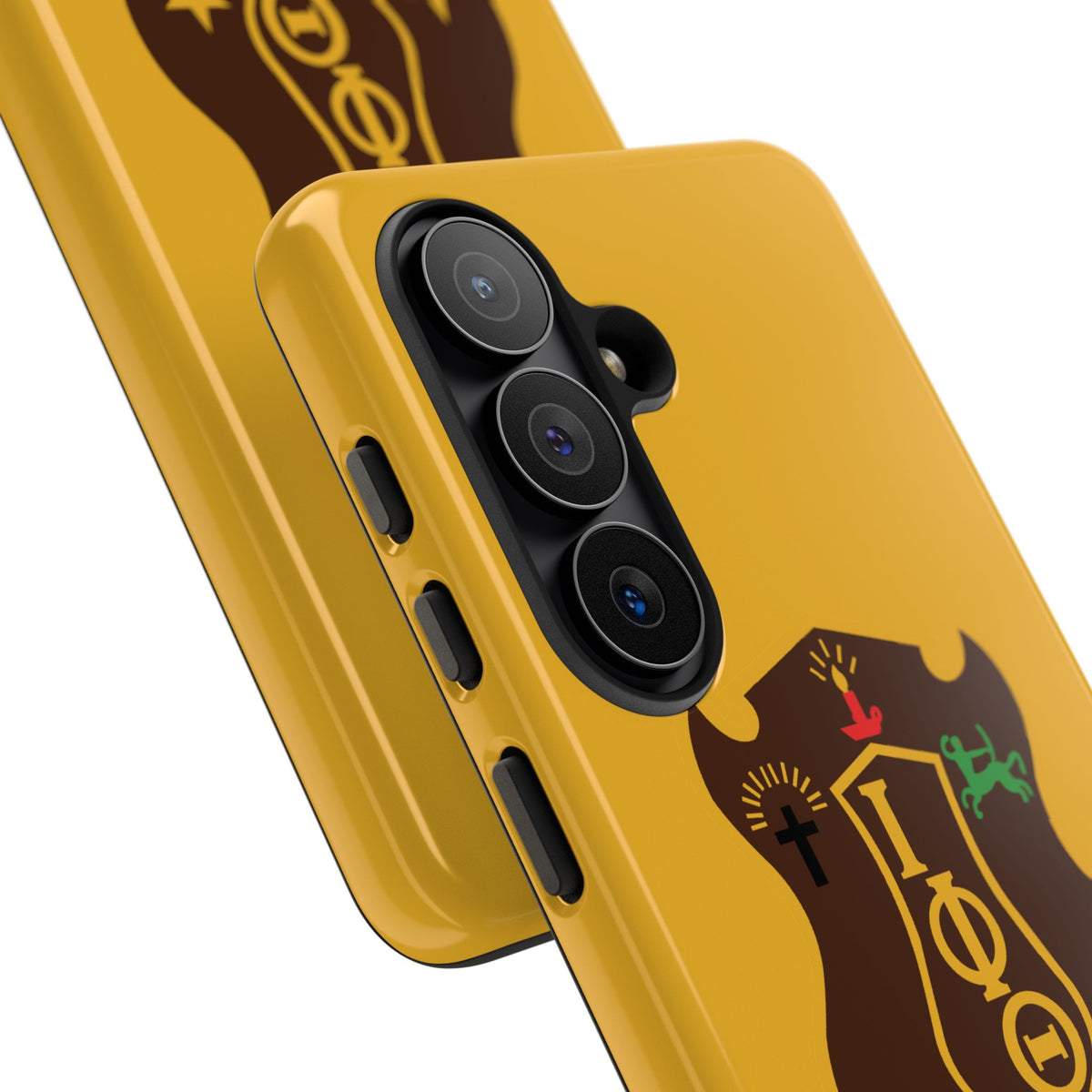 Iota Sorority Shield Phone Case — Greek Letter Tough Case (Yellow)
