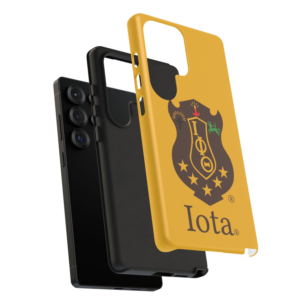 Iota Sorority Shield Phone Case — Greek Letter Tough Case (Yellow)