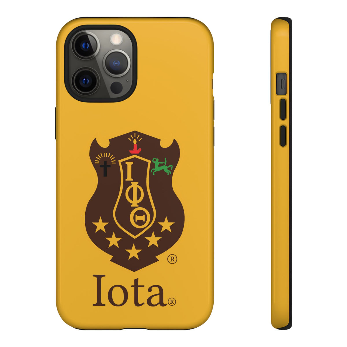 Iota Sorority Shield Phone Case — Greek Letter Tough Case (Yellow)